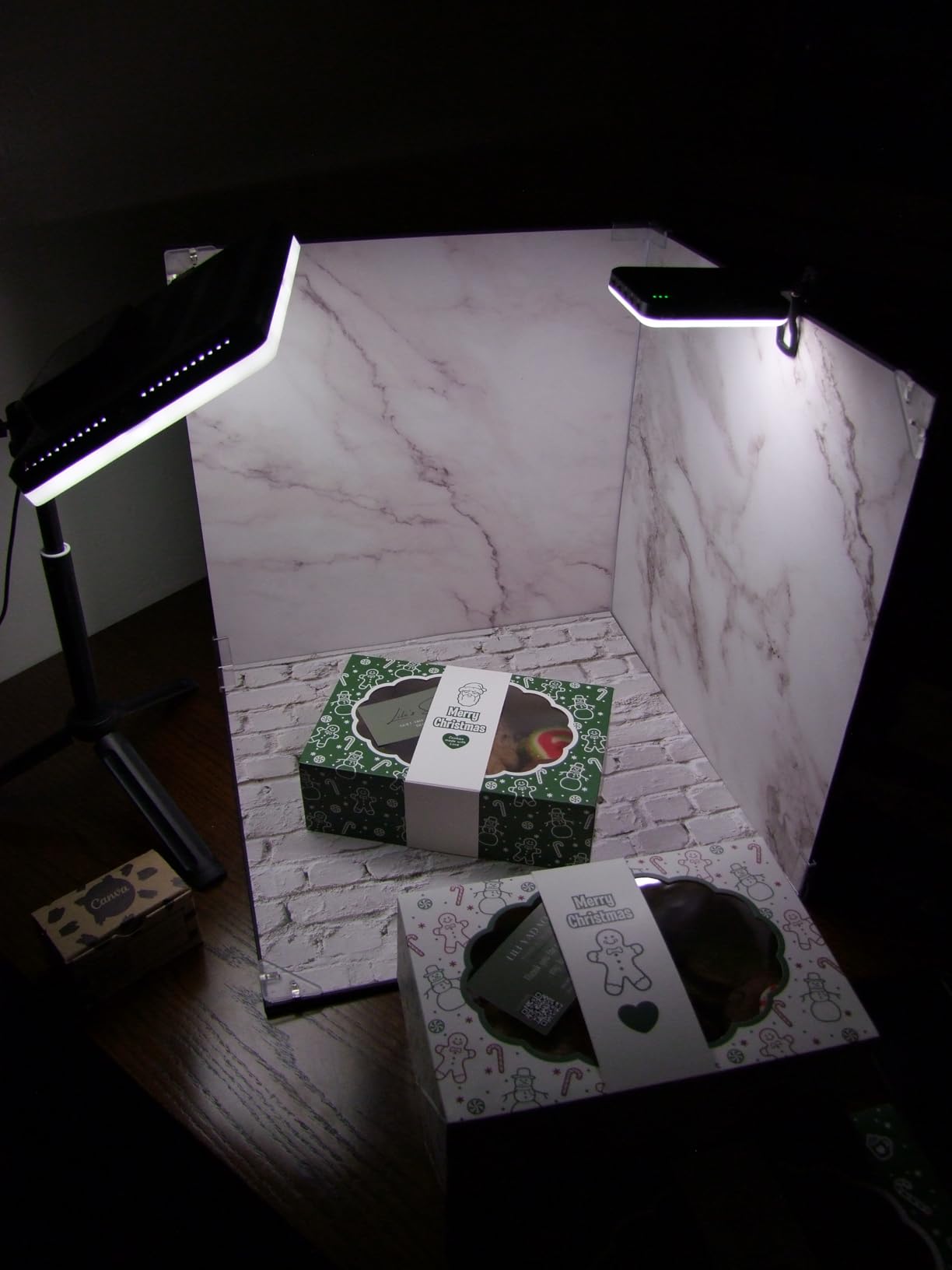 BYSTONE 16 x 16 in Photo Light Box for Product Photography, Portable Photo Studio Kit with 288 LEDs, CRI 95+ Dimmable Lighting and 15 HD Backdrops for Food Jewelry Cosmetics customer photo 2