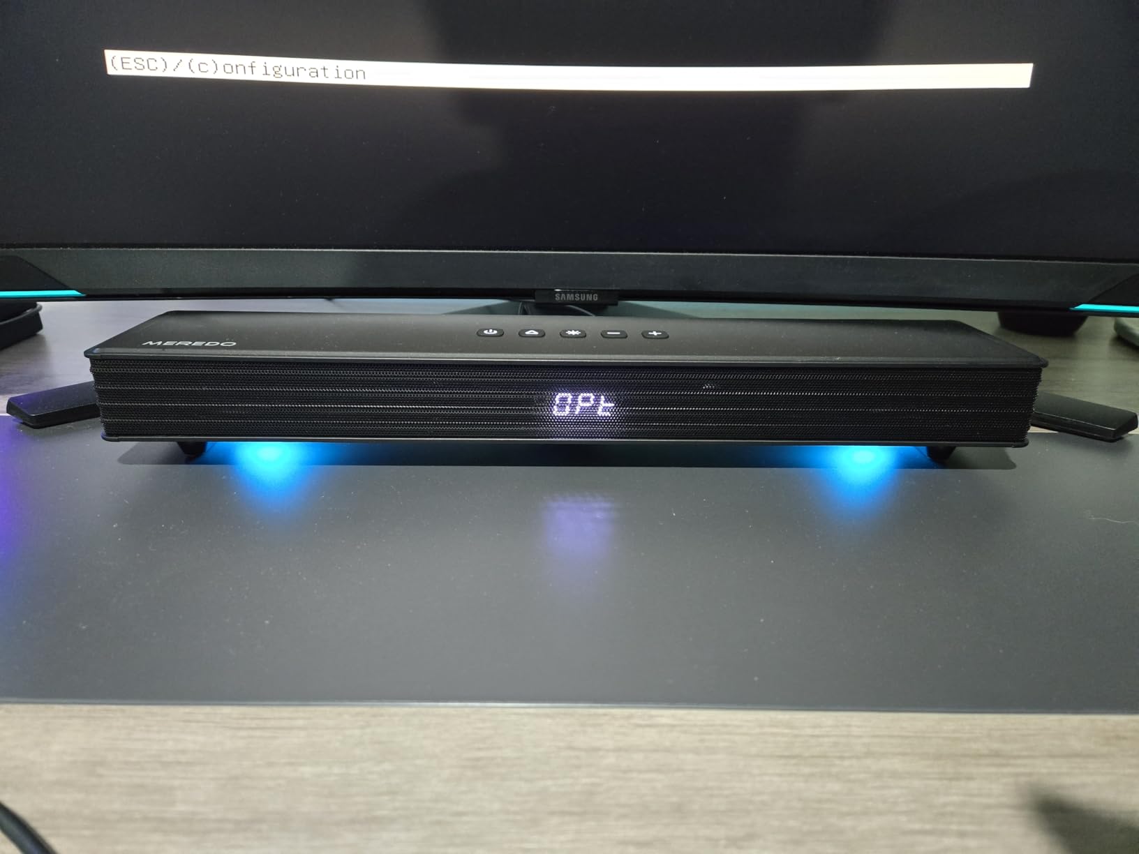 MEREDO Sound Bar for Smart TV 160W 3.1CH PC Gaming Soundbar with Subwoofer RGB Lighting Audio Sync Surround Sound System BT 5.3/HD-ARC/Optical/AUX/USB for Desktop Tablets Consoles Home Cinema customer photo 1