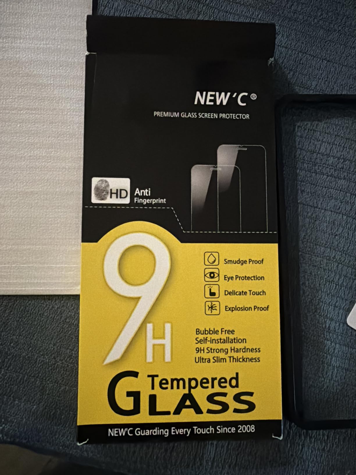 NEW'C for iPhone 16, iPhone 15 Screen Protector, 3 Pack HD Clear Easy Installation Tool Included Tempered Glass 9H Hardness Scratch Resistant Bubble Free customer photo 2