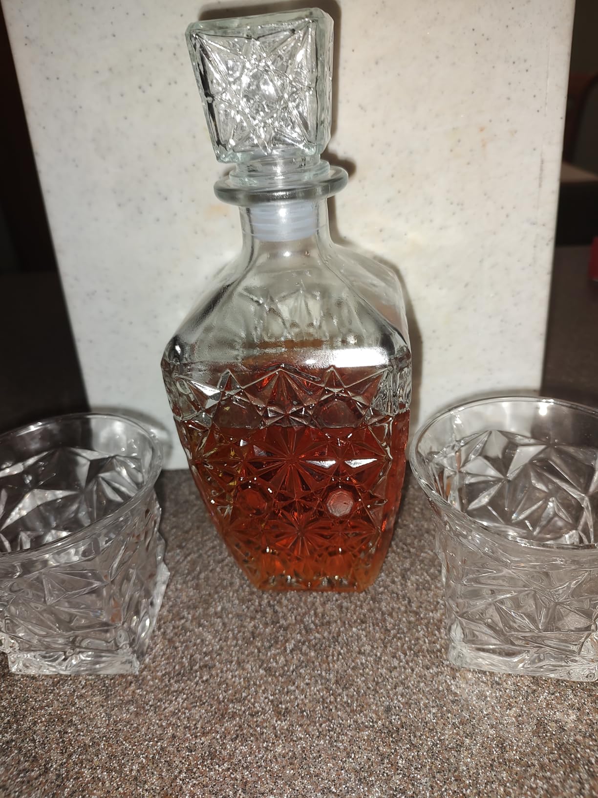 LAWADACH Whiskey Decanter Set with 2 Glasses, Glass Liquor Decanter 28oz customer photo 1