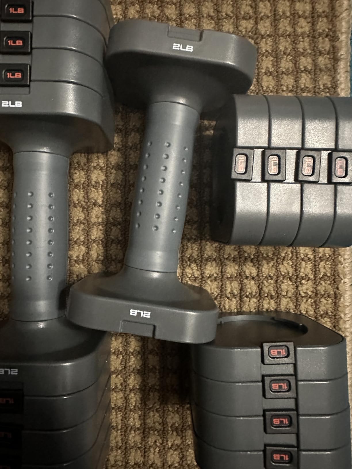 FEIERDUN DB3 5-in-1 Adjustable Dumbbell Set, 6LB/10LB Pair Adjustable Weights for Women at Home, Dual Locking Stable Hand Weights with TPU Soft Handle customer photo 1