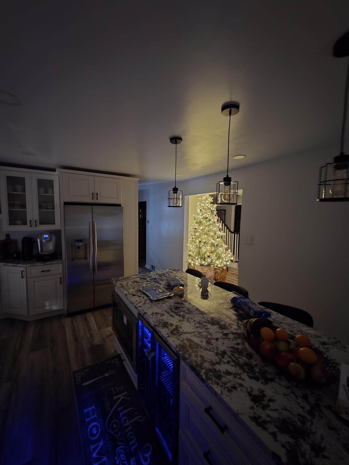 Industrial Black Pendant Lights Kitchen Island, Glass Island Pendant Lights Set of 2, Small Ceiling Kitchen Island Lights with Adjustable Cord, Farmhouse Hanging Light for Hallway Bathroom customer photo 2