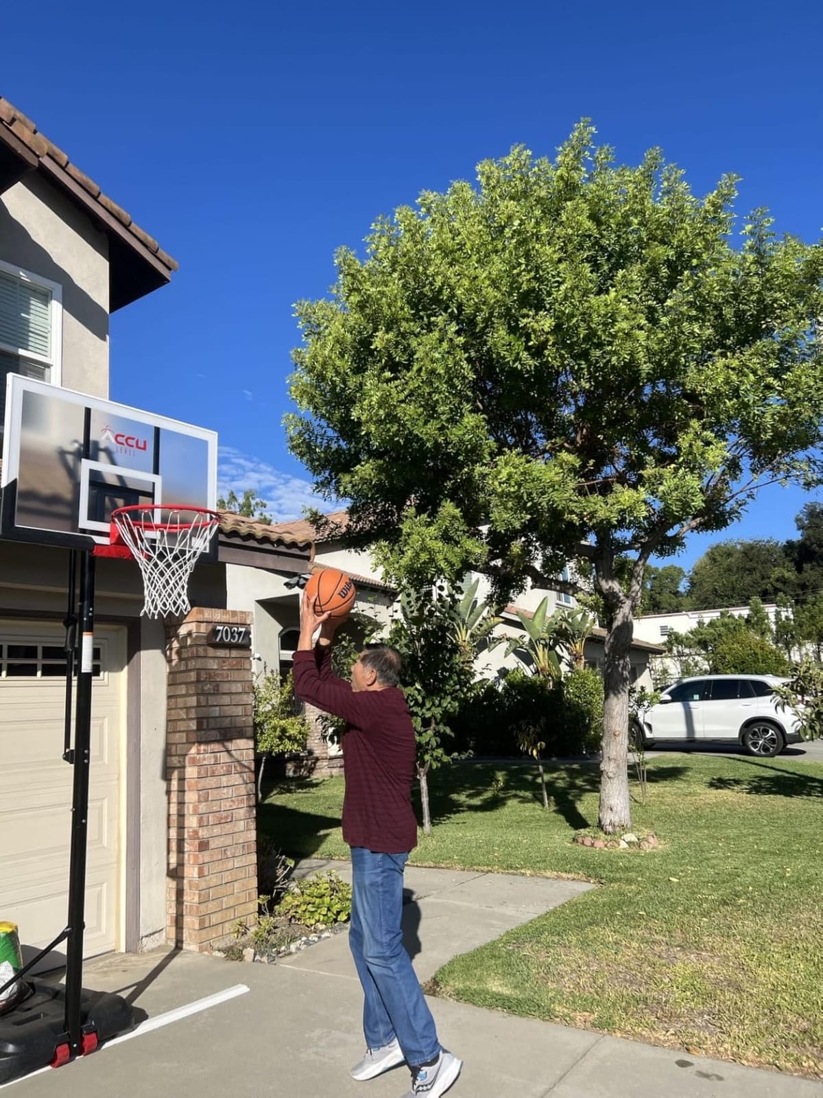 ACCU LEVEL Portable Basketball Hoop 4.7-10ft Adjustable 44