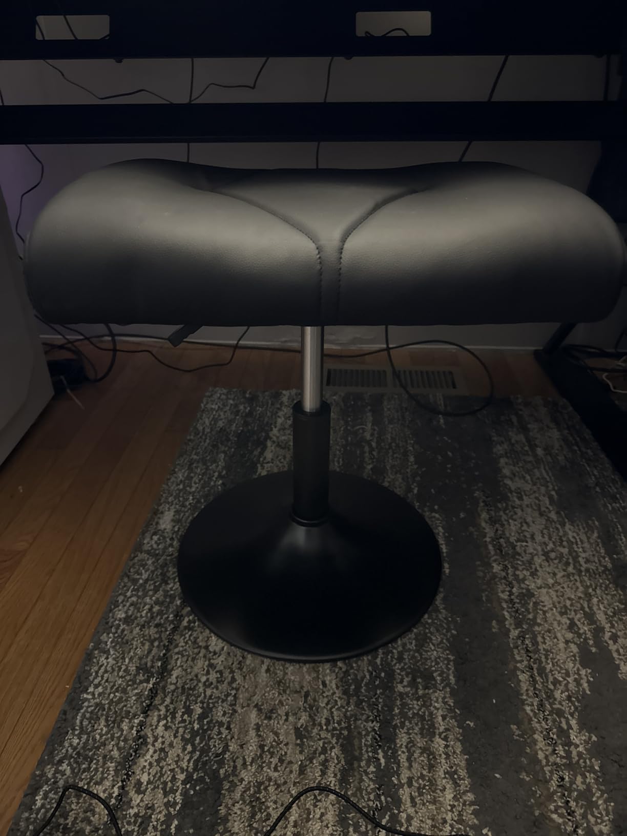 VECELO Foot Rest Under Desk Ottoman, PU Height Adjustable Footrest with Comfort Padding, Leg Rest for Desk for Relieving Leg Pain, Stiffness, and etc, Black customer photo 1