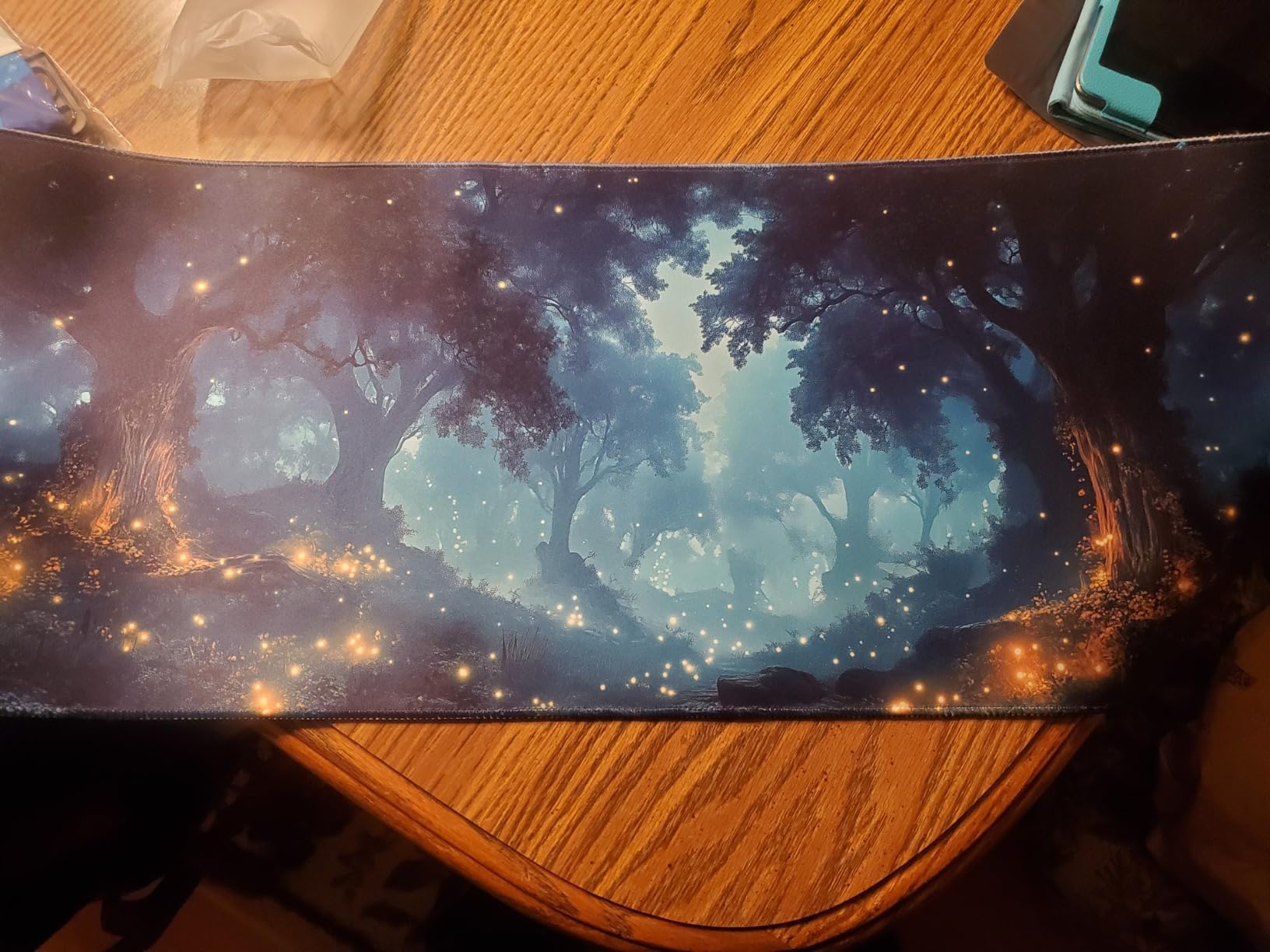 Arcade Horizon Gaming Mouse Pad 80s Neon Aesthetic Retro Sun Mountains Extended Gaming Mouse Pad Mat with Stitched Edge Non-Slip Base Big Mouse Pad 31.5x11.8 in customer photo 2