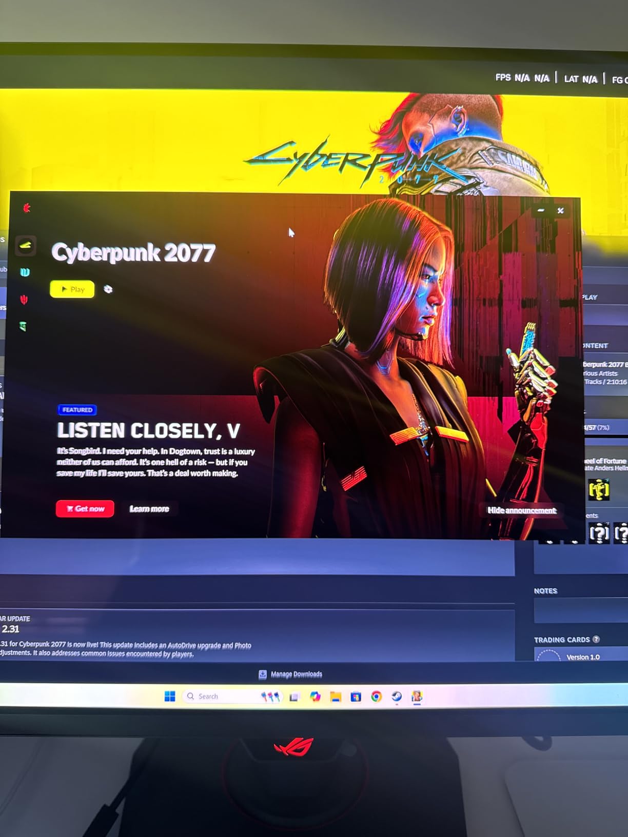 ASUS ROG XG27UCDMG 27 Inch 4K 240Hz Tandem QD-OLED G-SYNC Gaming Monitor | 0.03ms, OLED Care Pro, Neo Proximity Sensor, ELMB Sync, DisplayHDR 400, DCI-P3 99%, 10 bit color, for PS5 and Xbox customer photo 1