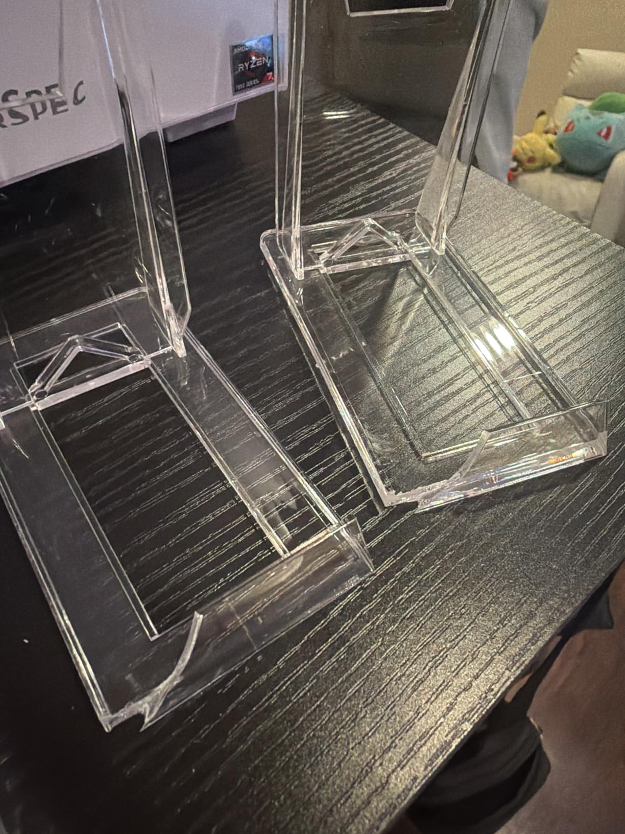 12 Pcs Adjustable Acrylic Display Stand, Clear Purse Stand Holder for Wallet Handbag Bag Jewelry, Plate Display Stands for Book Stationary Gameboy Handhelds & N64 Controllers Cards customer photo 1