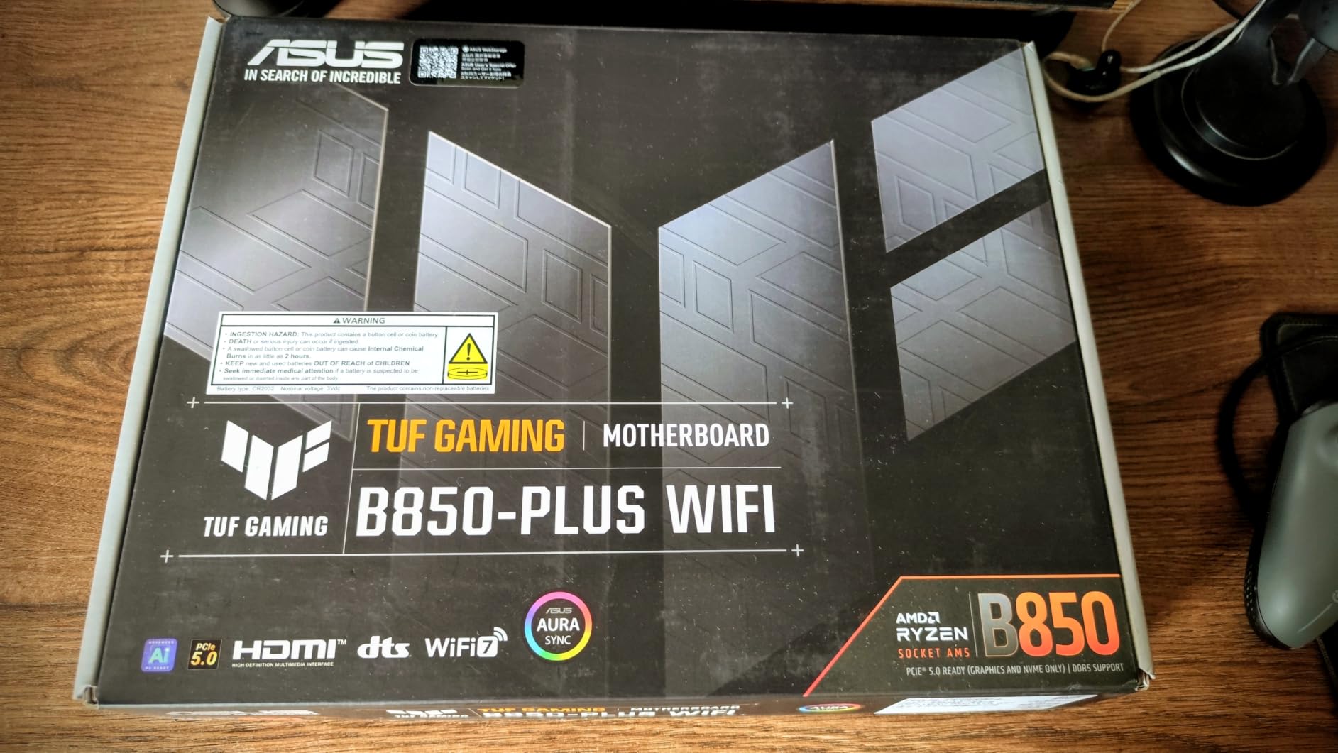ASUS TUF Gaming B850-PLUS WiFi AMD AM5 B850 ATX Motherboard, 14+2+1 80A Stages, AI Ready, DDR5, PCIe 5.0, 3X M.2, Wi-Fi 7, 2.5Gb LAN, DisplayPort, HDMI™, USB 10Gbps & 20Gbps Type-C®, BIOS Flashback™ customer photo 2