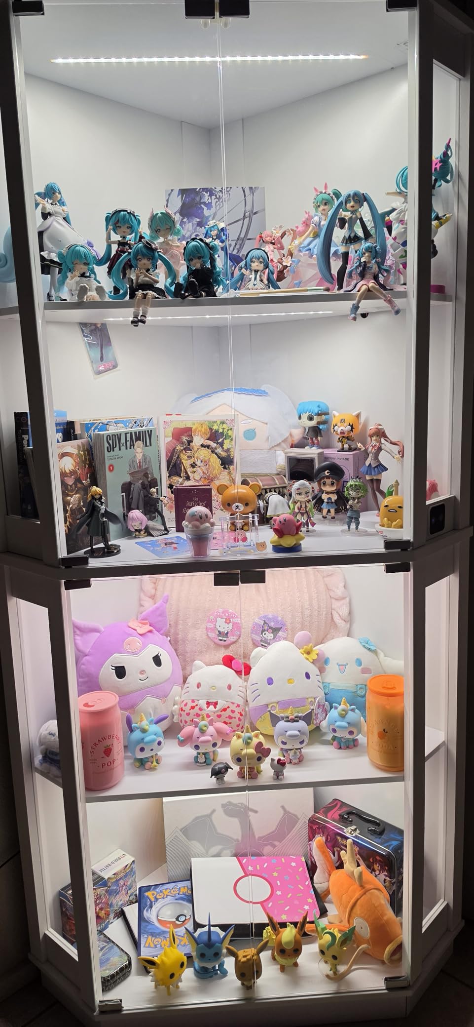 BROTTAR Lighted Corner Display Cabinet with Glass Doors for Collectibles | 65