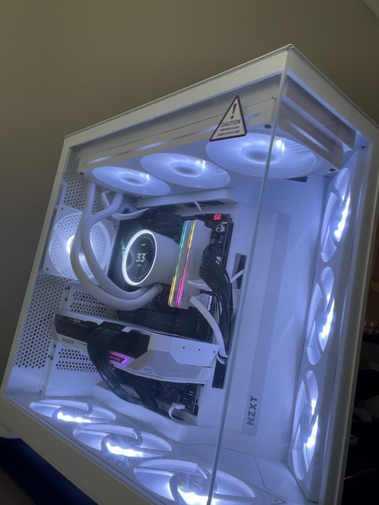 NZXT H9 Flow RGB+ - Dual-Chamber ATX PC Case - White | Flagship dual-chamber case with 7 RGB fans and NZXT Control Hub pre-installed. Fully synced RGB from day one via CAM. customer photo 1
