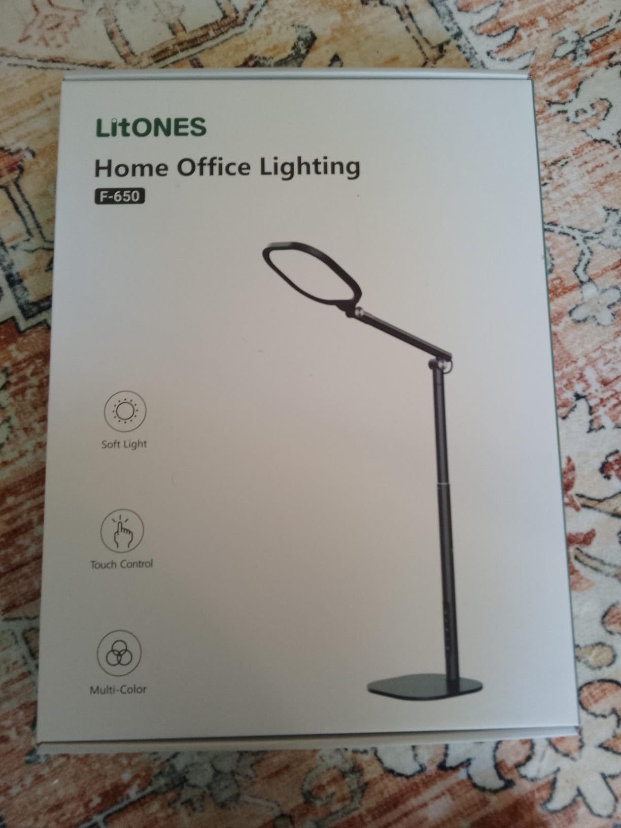 LitONES Tall LED Desk Lamps with Base, Edge-Lit Eye-Care, 50 Light Modes | 40