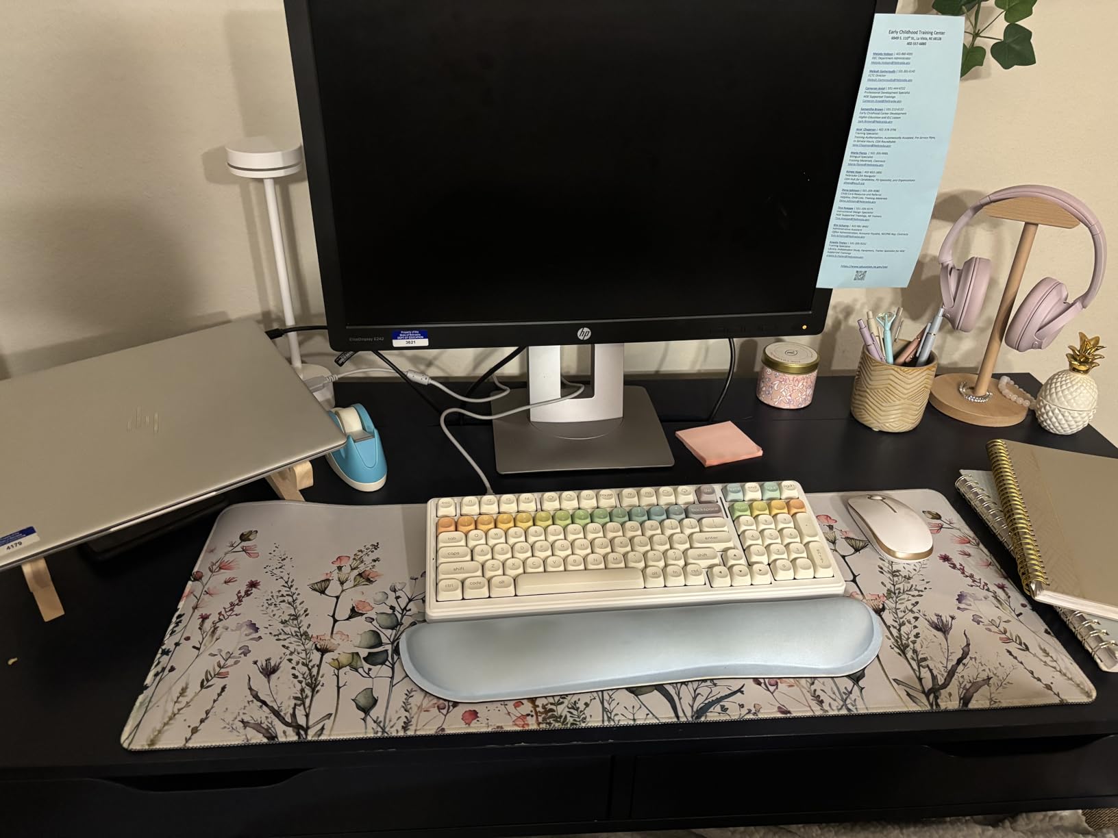 Retro Brown Green Desk Mat XL Large Gaming Green Forest Pixel Mouse Pad Non-Slip Rubber Base Mousepad, Keyboard Mouse Mat with Stitched Edges, Office Work Mat 31.5x11.8 in customer photo 1