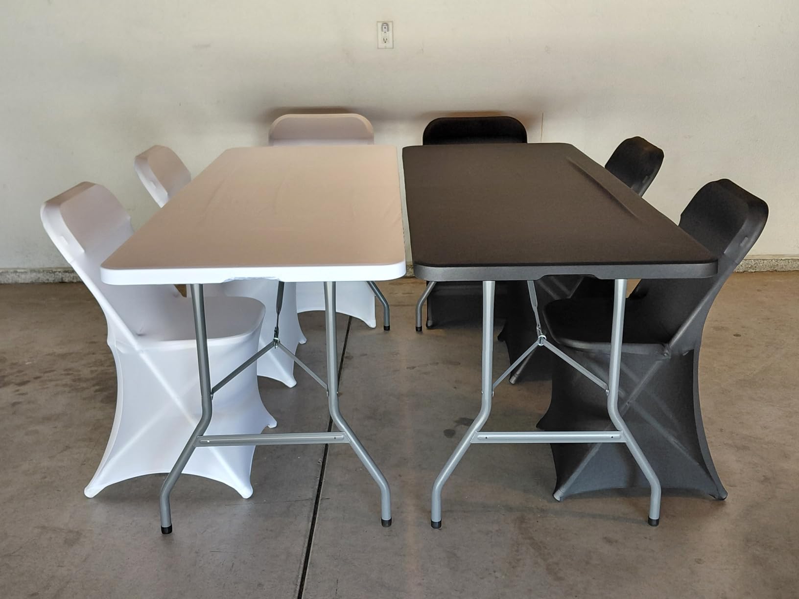 4 Feet Foldable Table Adjustable Height with Built in Handle, Steel Legs | 4FT Heavy Duty Portable | Perfect for Party Dining Wedding Events Picnic Indoor Outdoor Camping Utility Folding - 4 Foot customer photo 1