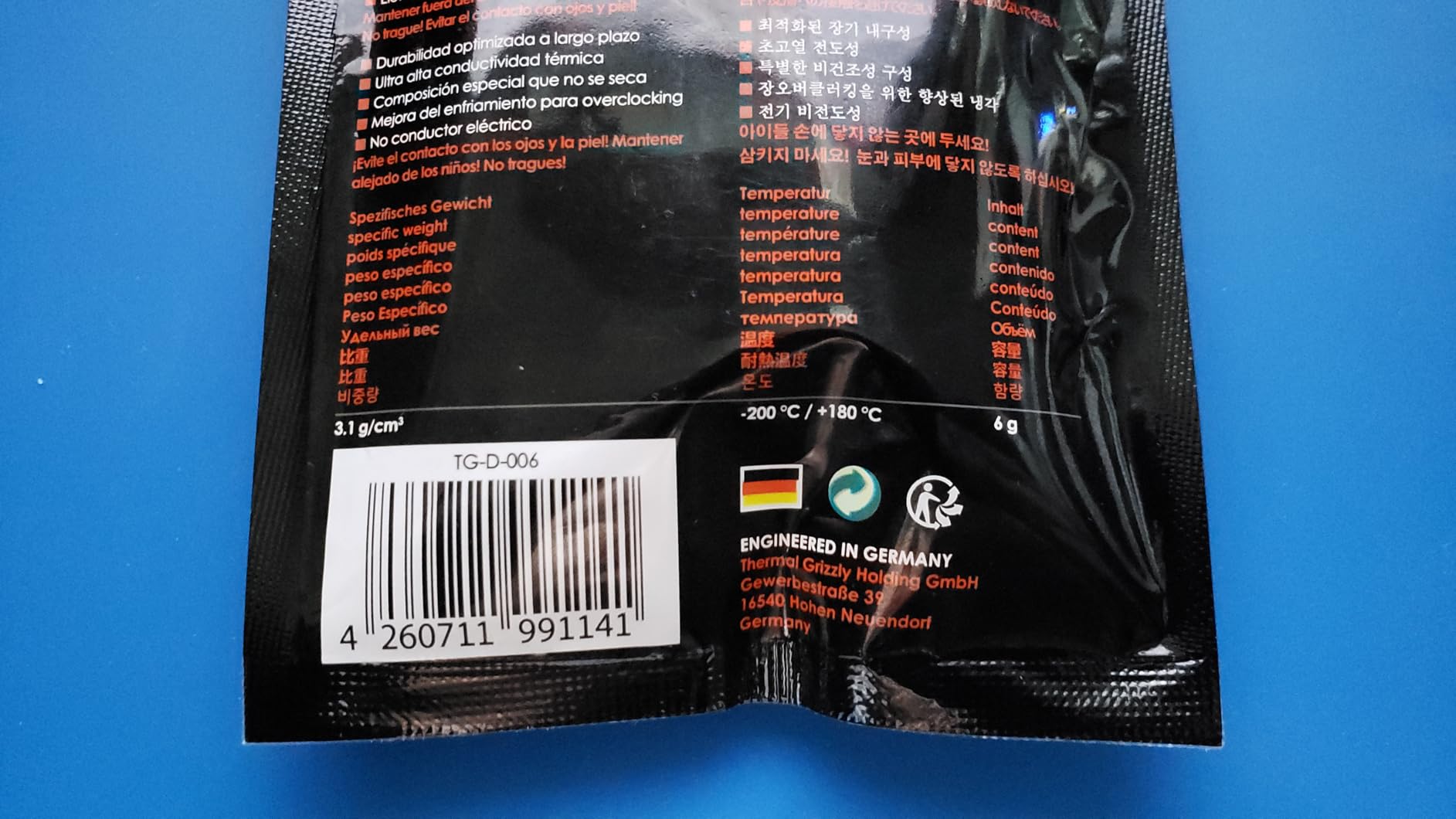 Thermal Grizzly Duronaut 6 Gram Thermal Paste - Exceptional Stability for Maximum Thermal Conductivity CPU/GPU customer photo 2