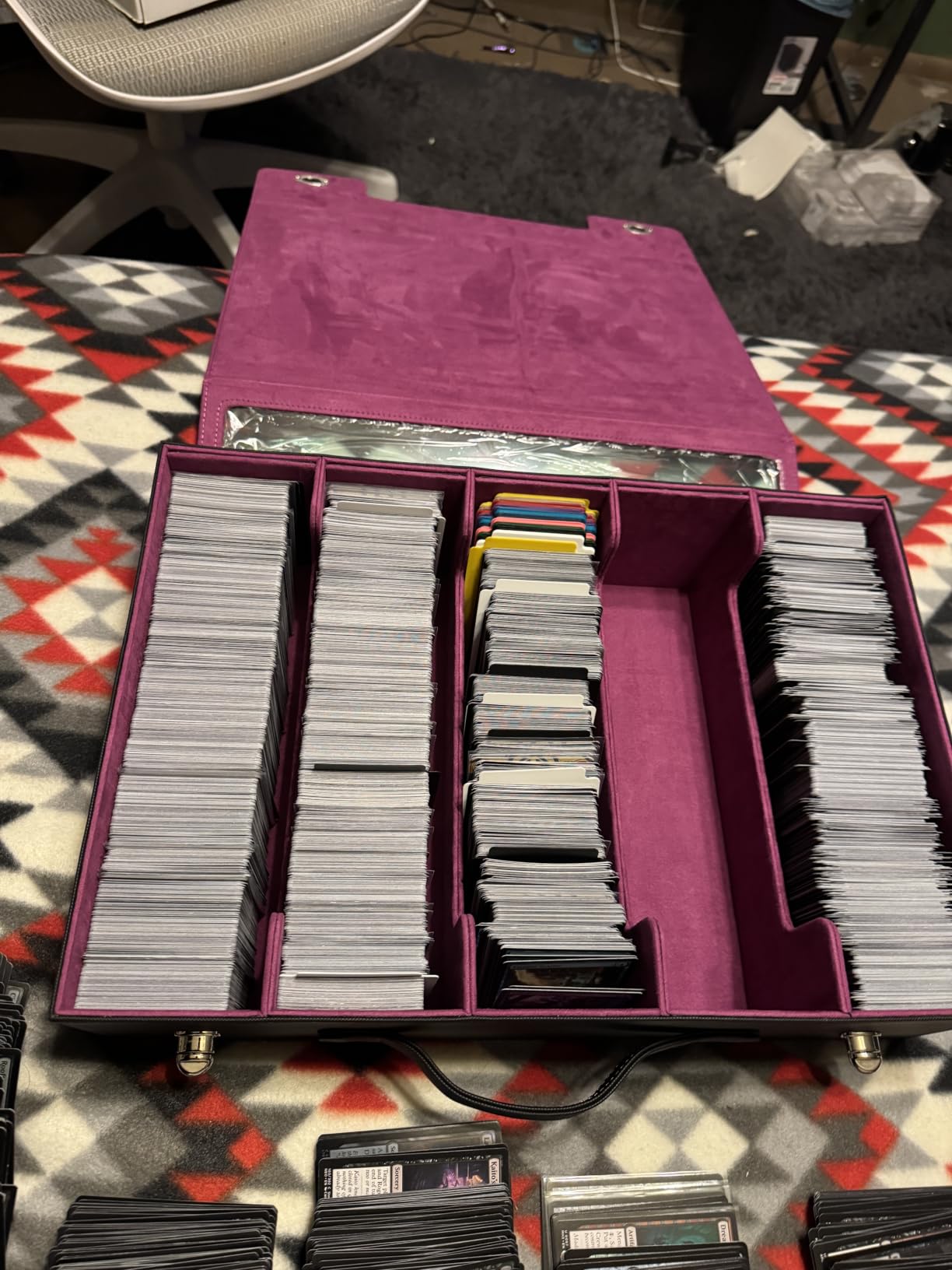 Kabinka 5 Row 3900+ Trading Card Storage Box with Commander Display | MTG Storage Box with Removable Lid Bulk Card Storage for MTG TCG PTCG Sports Card, Top Loaders Storage Box (Black) customer photo 2