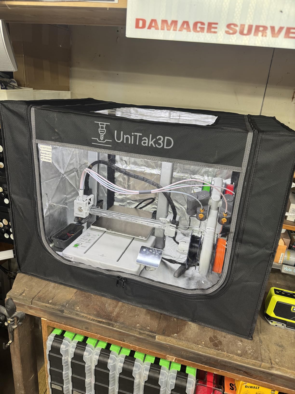 3D Printer Enclosure with Ventilation for Bambu Lab A1 Combo,Large Size Fireproof&Dustproof Enclosure,Noise Reduction,Constant Temperature 3D Printer Cover with LED Lighting System-32.5x23x23inch customer photo 2