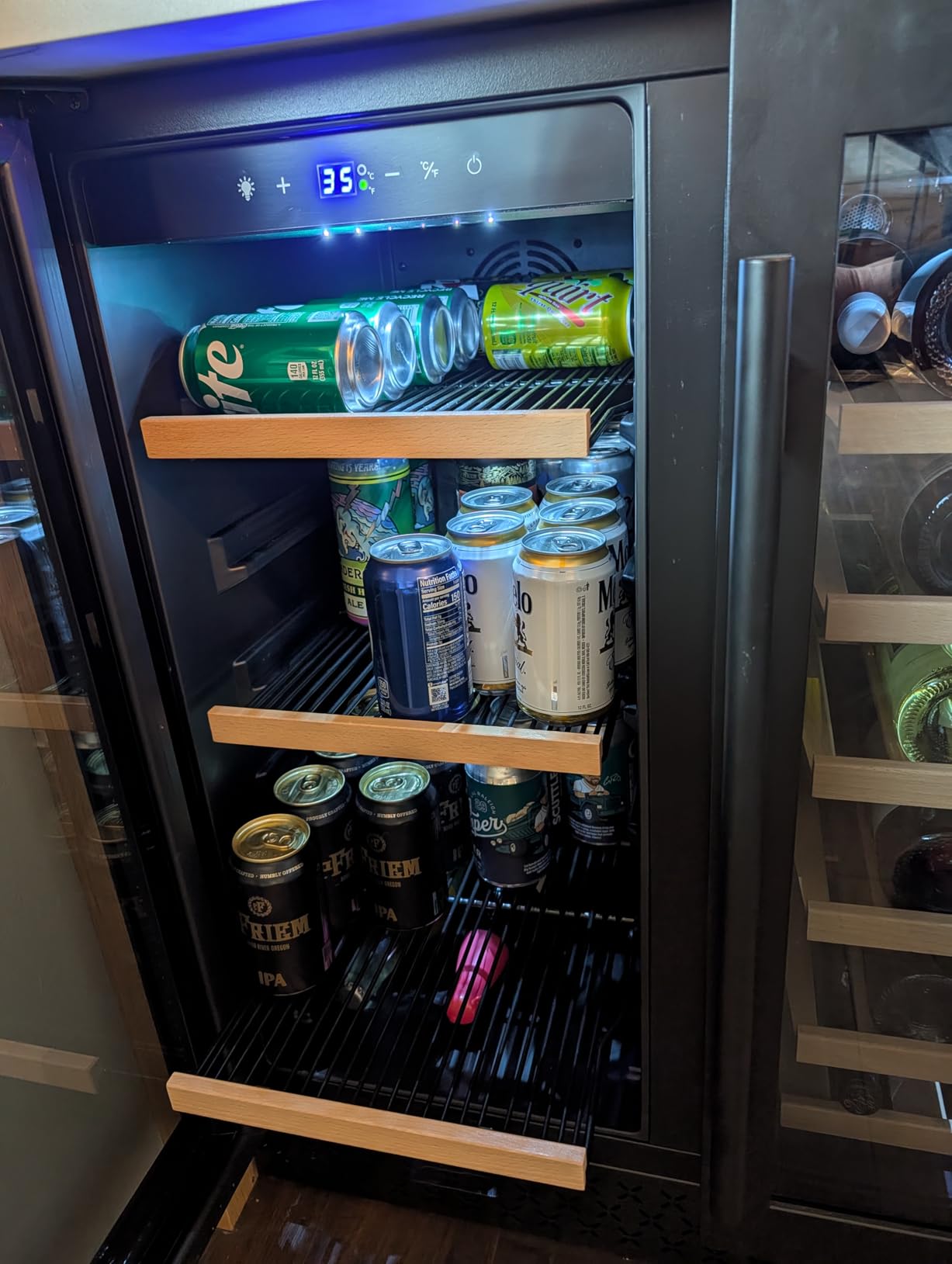 Tylza Glass Door Beverage Display Refrigerator 360L 600 Can White | Fast cool, low noise, self-closing door, glass door, for store/office customer photo 2