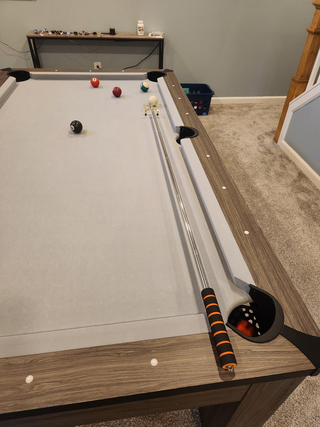 Pool Bridge Stick, Professional Retractable Pool Cue Bridge with Removable Brass Bridge Head, Free Adjustment for Multi-Angle Shots, Easy to Use and Storage, Essential Pool Table Accessories customer photo 2