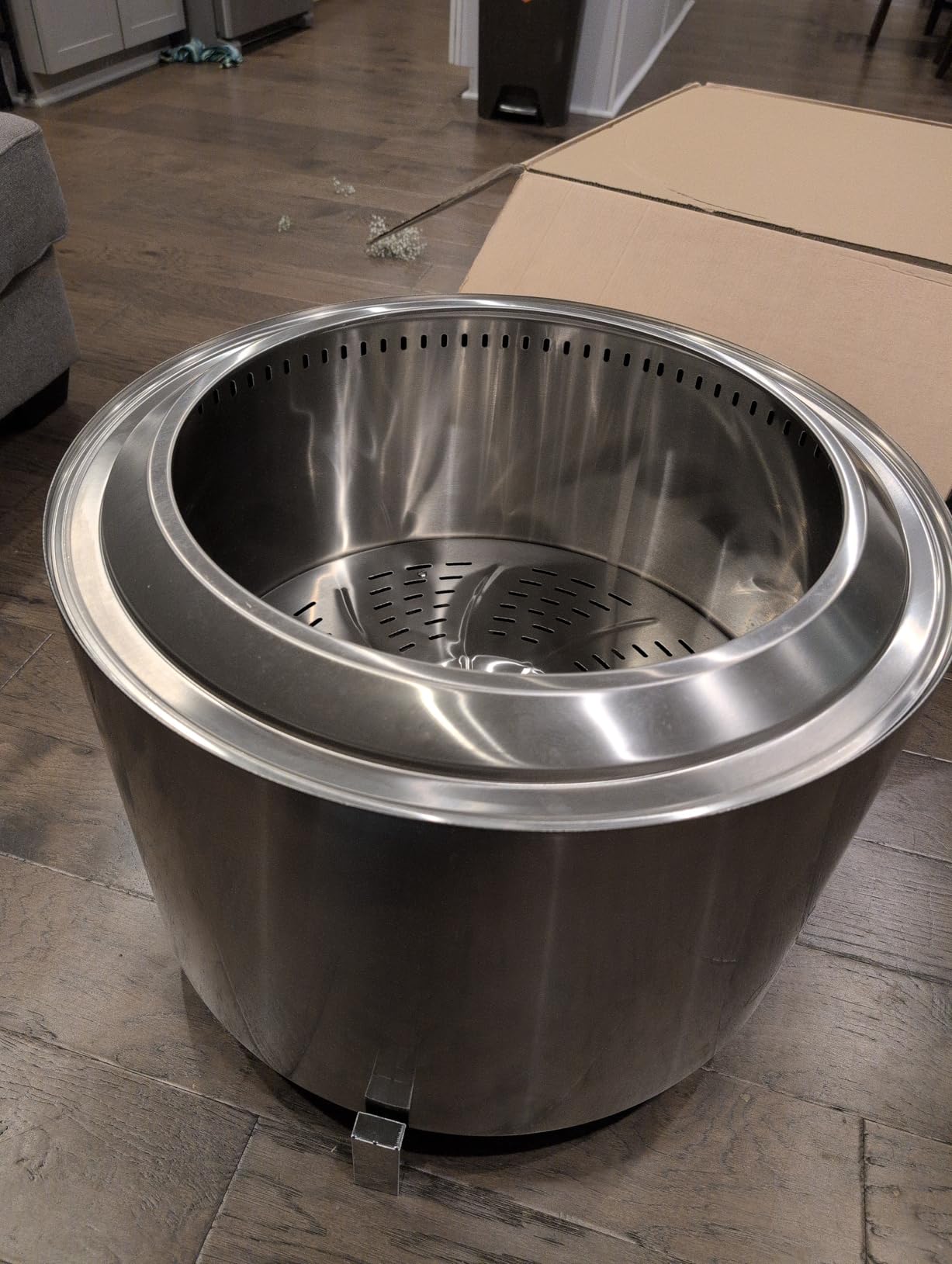 OutVue 27 Inch Stainless Steel Smokeless Fire Pit with Waterproof Cover | Outdoor Smokeless Firepit with Fire Poker, Wood Burning Fire Pits for Bonfire, Camping, Low Smoke Firepit for Outside customer photo 1