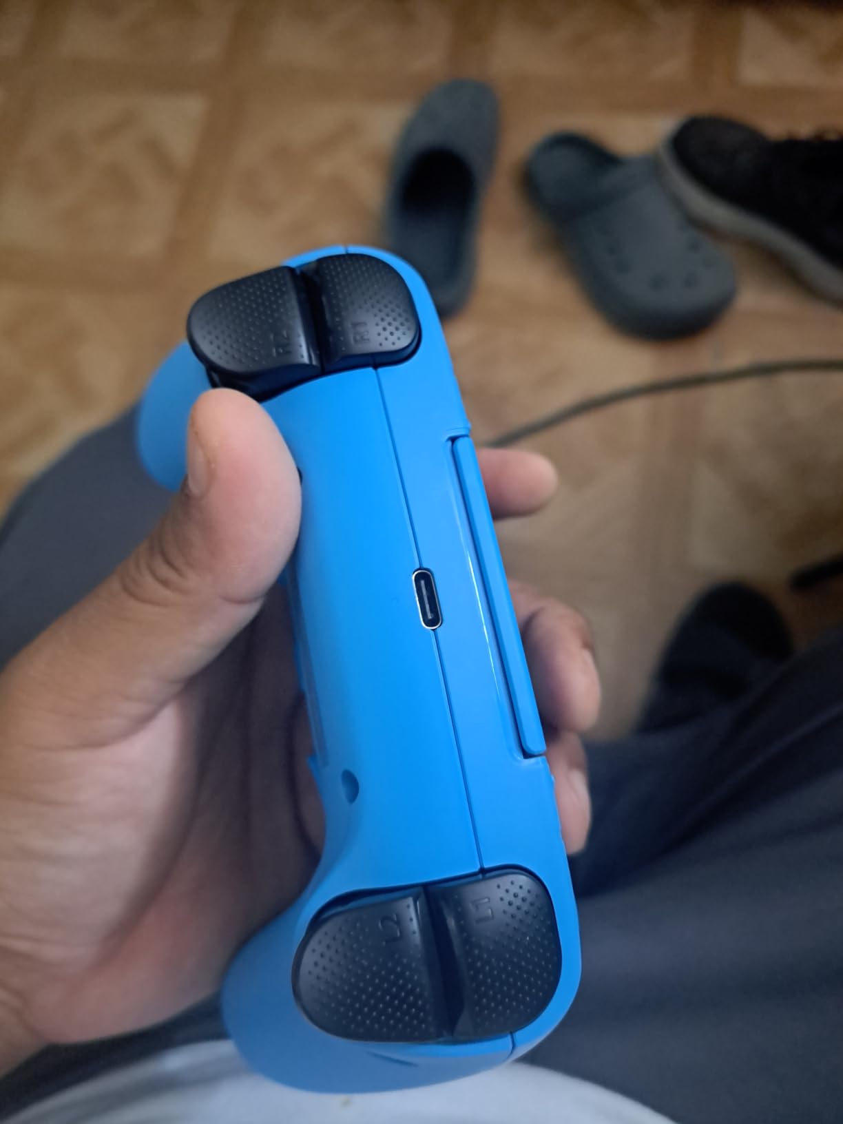 Dinosoo RGB Wireless Controller for PS5/PlayStation 5 PC, Bluetooth Controller with Turbo, Macro, Dynamic Vibration, 6-Axis Motion Control, 3.5mm Audio Jack, 1000mAh Battery, Speaker - Blue customer photo 1