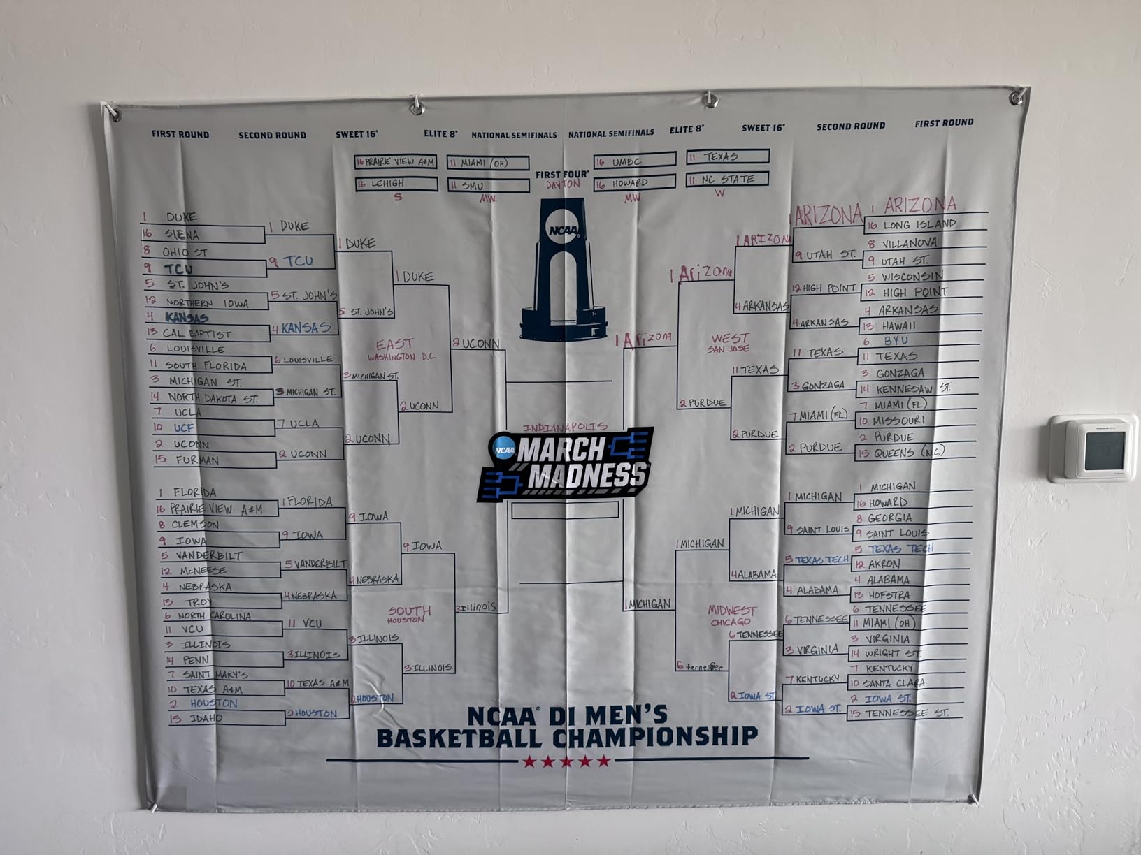 Northwest NCAA DI Men's Basketball Championship March Madness Wall Hanging with Grommets 50X60 Inches customer photo 1