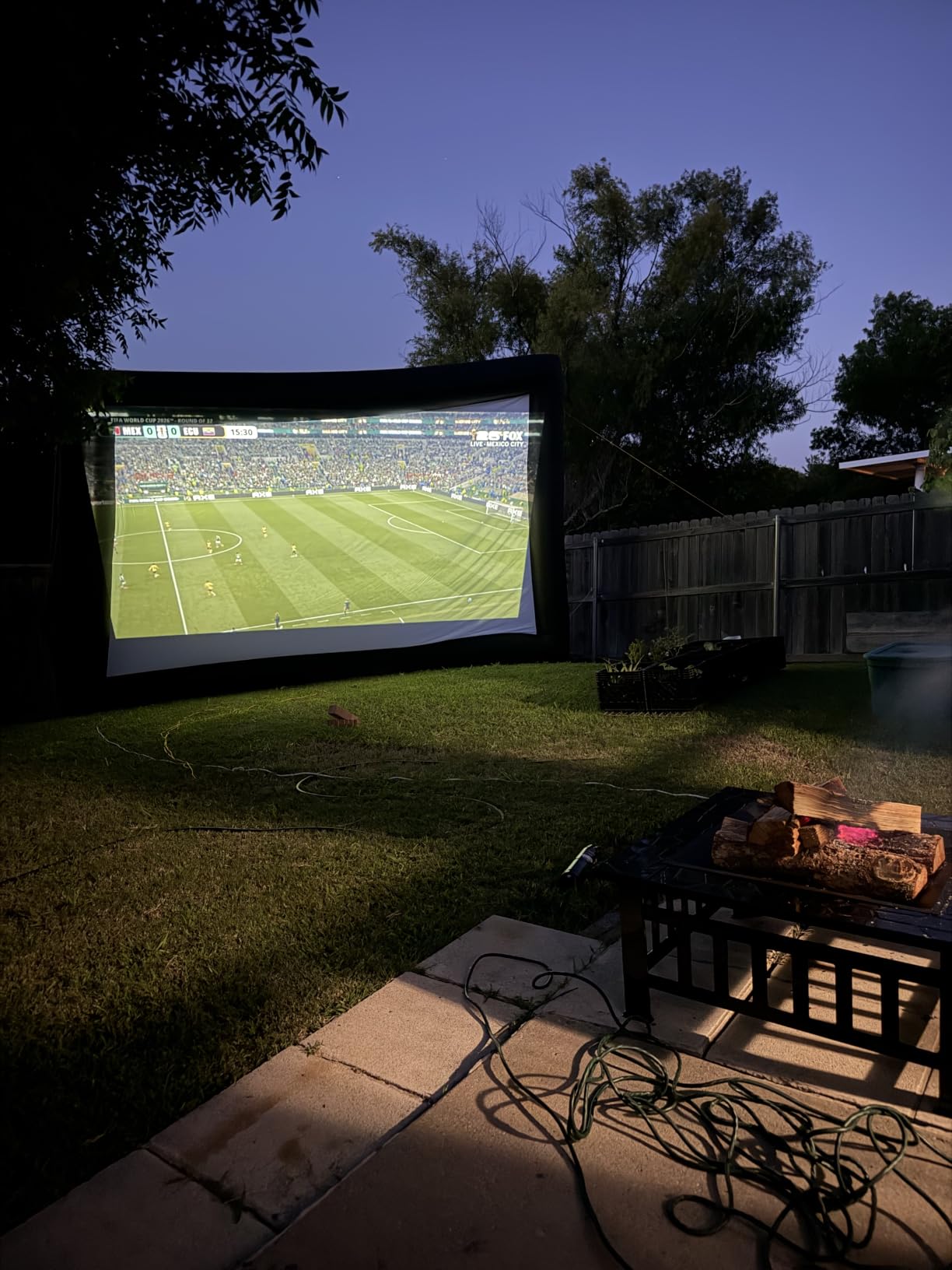 Inflatable Movie Screen Outdoor, 24FT Blow Up Projector Screen for Outside with Air Blower and Carry Bag, Support Front & Rear Projection Easy Set Up for Backyard Movie Night Pool Party customer photo 1