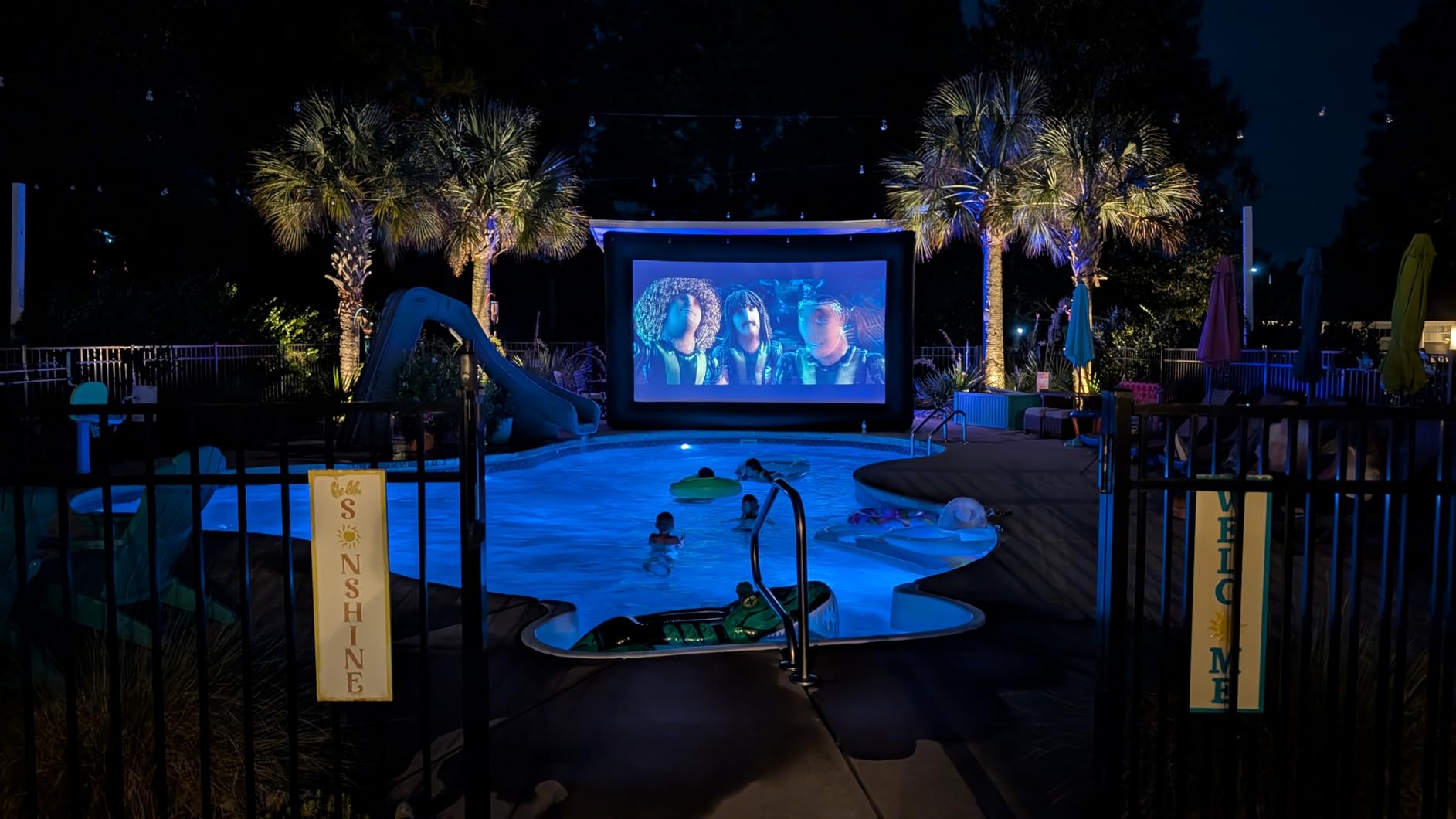 Inflatable Movie Screen Outdoor, 24FT Blow Up Projector Screen for Outside with Air Blower and Carry Bag, Support Front & Rear Projection Easy Set Up for Backyard Movie Night Pool Party customer photo 2