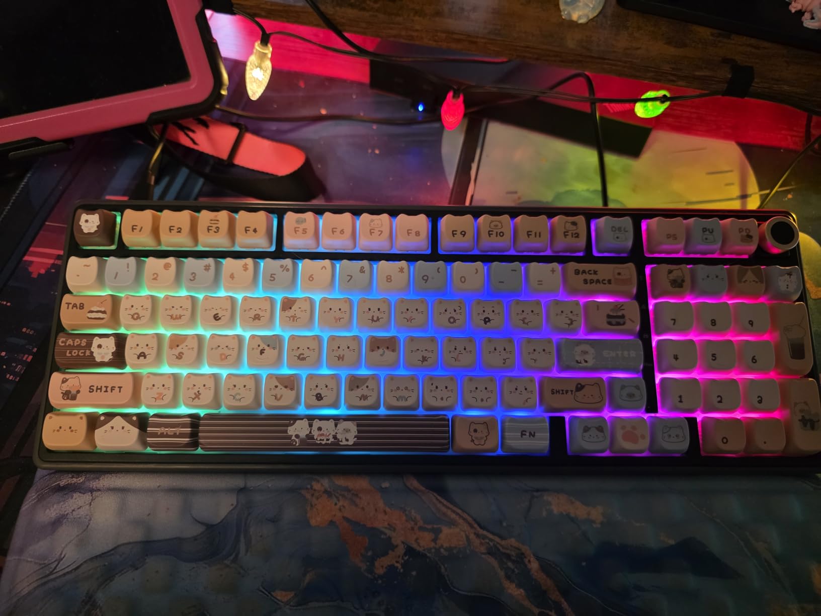 RK ROYAL KLUDGE R98 Pro Wired Mechanical Keyboard, 96% Creamy Gaming Keyboard RGB Backlit with Number Pad and Volume Knob, Gasket Mount, MDA Profile PBT Keycaps, Hot Swappable Pre-lubed Linear Switch customer photo 2