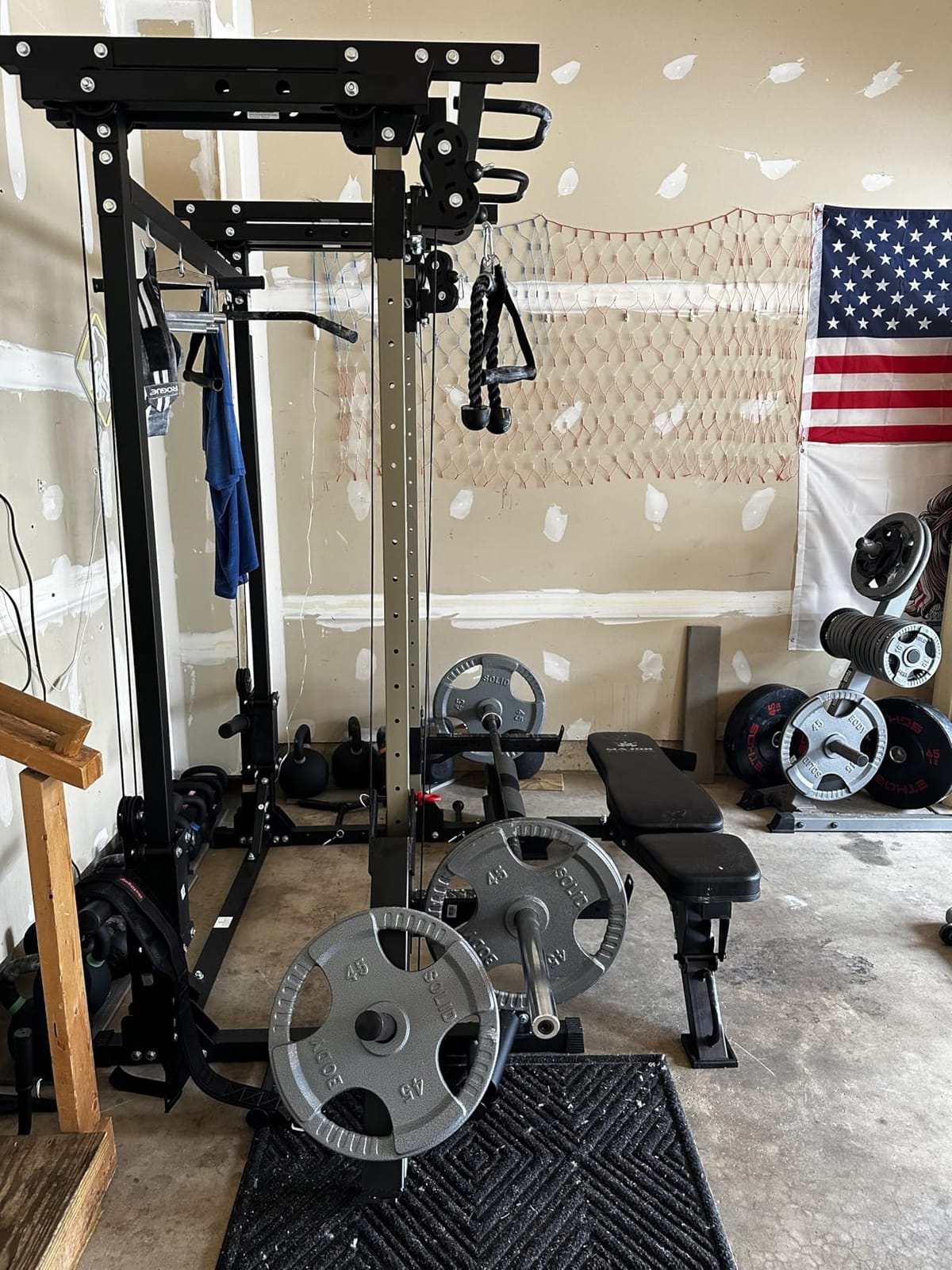 MAJOR FITNESS Drone3 Power Rack, 2500lbs Multi-Function Home Gym Squat Rack with Dual Pulley System, Pull-Up Bar & J-Hooks, Heavy-Duty Steel Frame for Maximum Stability & Strength Training customer photo 1