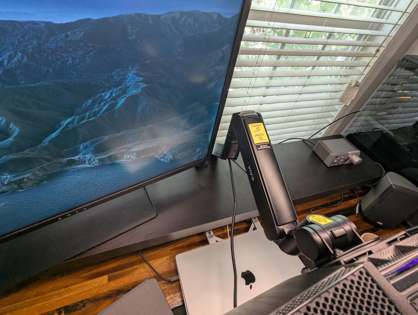 VIVO Heavy Duty Ultrawide Monitor Arm for 57 inch Screens up to 59.4 lbs, Desk Mount TV and Monitor Stand Designed for Samsung Odyssey Ark, Neo G9, ViewFinity S9, and More, Black, STAND-GT57 customer photo 1
