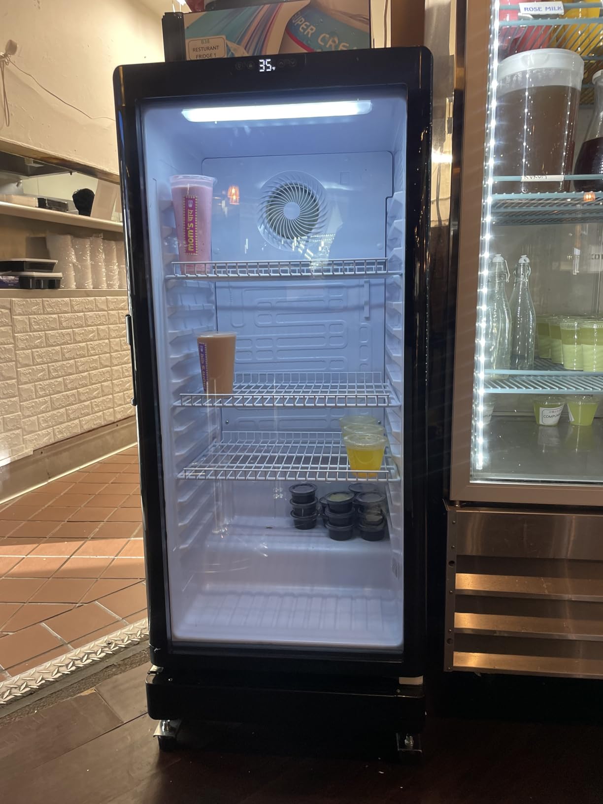 6 Cu.Ft Commercial Beverage Fridge with Glass Door | Double-Tempered Glass, Locking Key & LED, Indoor/Outdoor Use, Bar/Office/Restaurant, Adjustable Shelves, Energy Efficient customer photo 2
