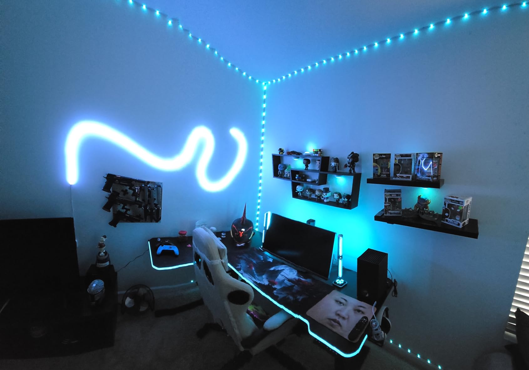 Gaming Light Bars Pro, 16-Inch Smart RGBIC Wi-Fi LED Game Lights | Upgraded, RGBIC Illumination, Triple-Sided, Music Sync & 60+ Scene Modes, Works with Alexa & Google Home, Gaming Room Decor customer photo 1