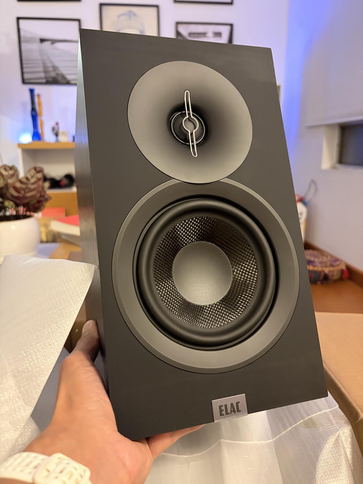ELAC Debut 3.0 DB63-WN Bookshelf Speakers, Walnut (Pair) - 1