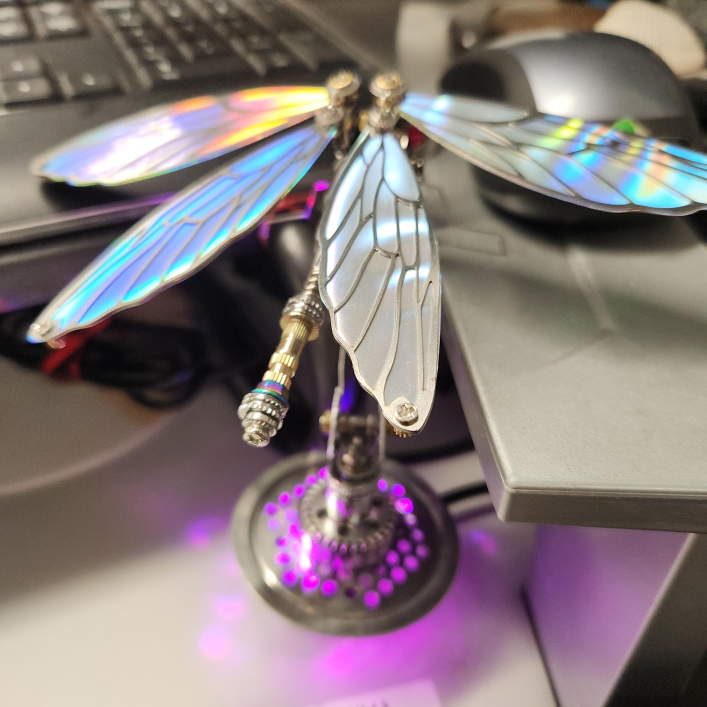 Arcynix Mostarle Cyberpunk Dragonfly 3D Metal Puzzle, DIY Mechanical Model Kit for Teens & Adults, Color-Shifting Electroplated Wings, Adjustable Display, DIY Stress Relief Home Décor Gift customer photo 1