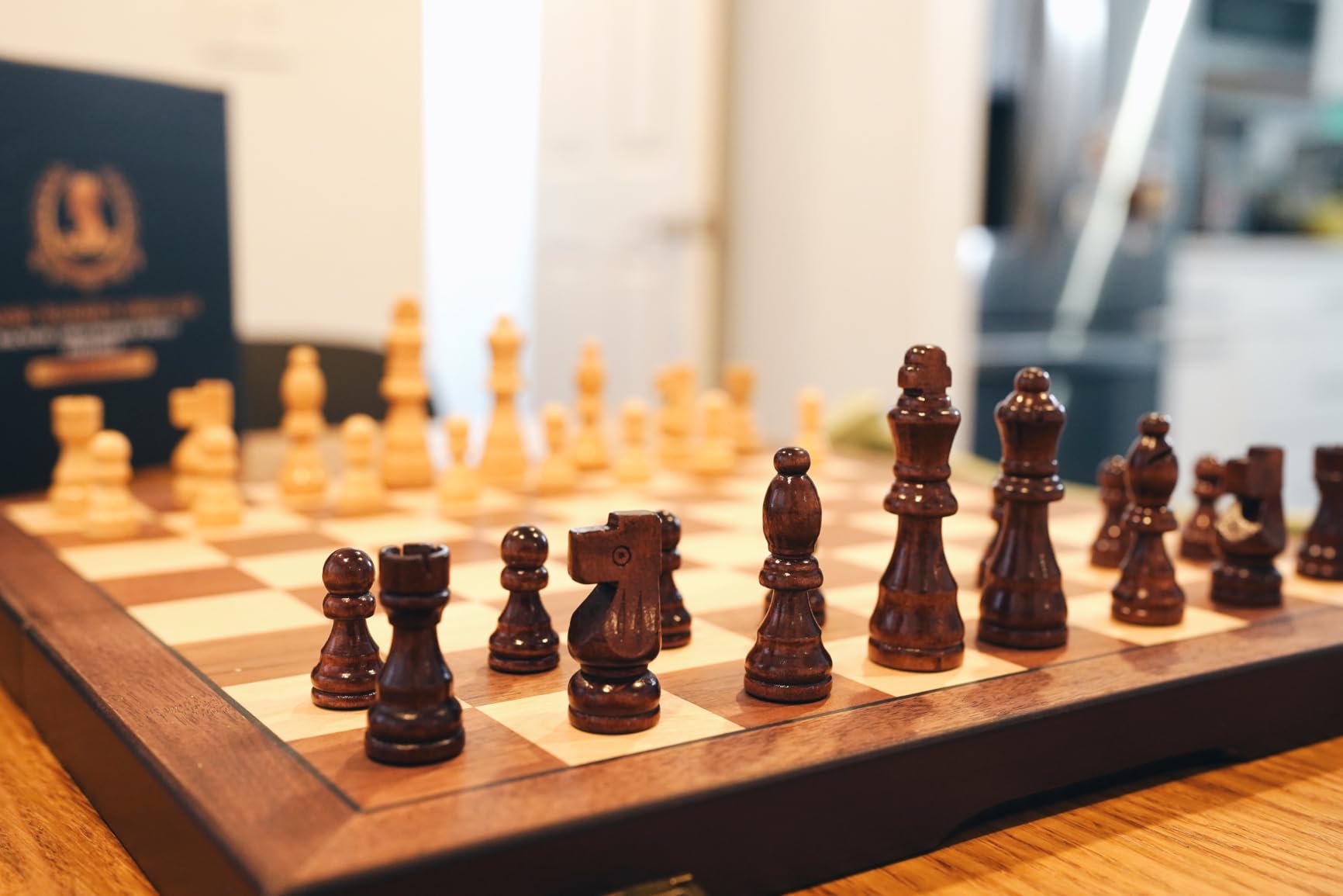 Magnetic Wooden Chess Set for Adults Kids 17'' Chess Board with Handmade Pieces, Folding Portable Travel Unique Chess Sets Game for Tournament Professional Beginner customer photo 1