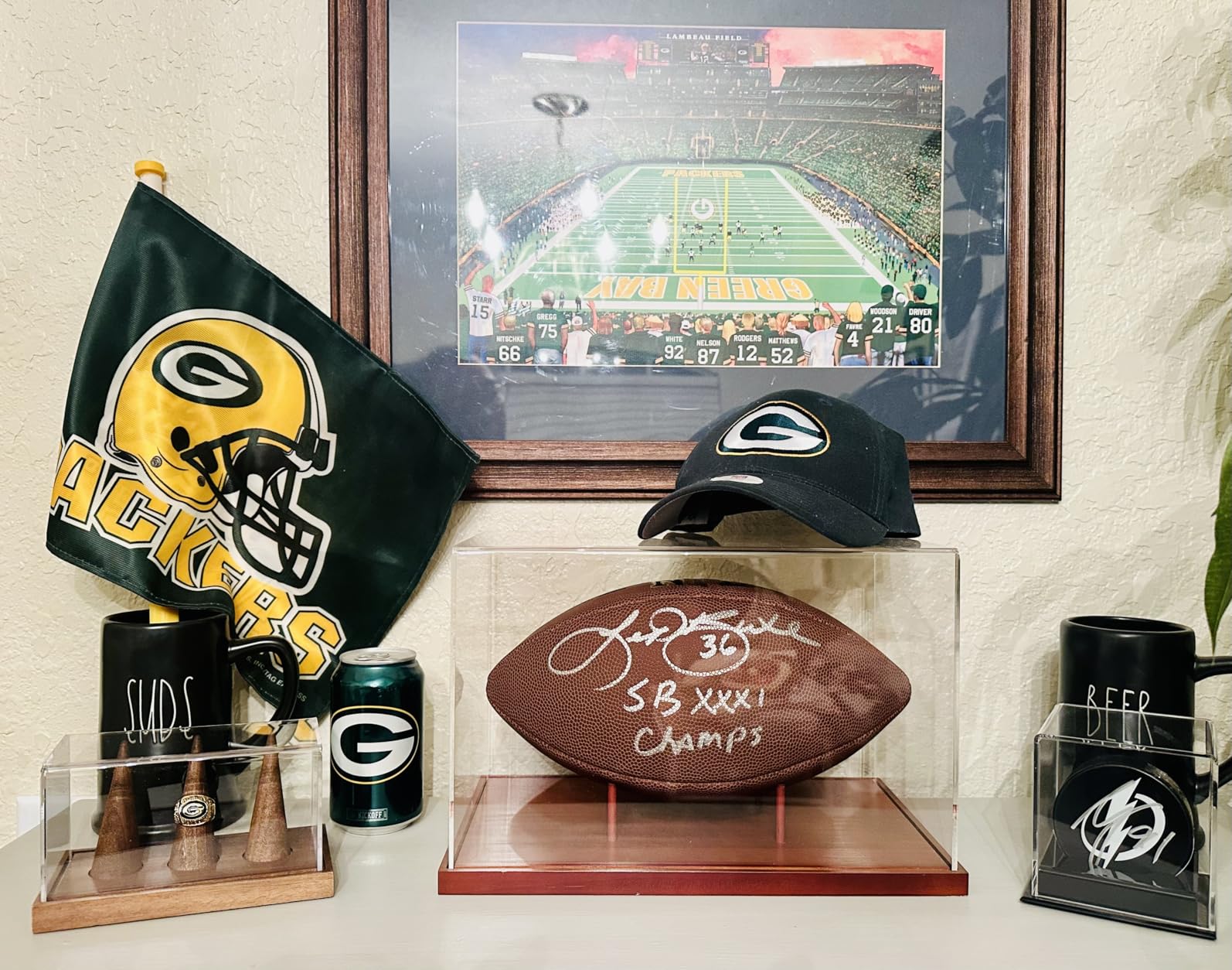 Football Display Case, Acrylic Football Case Clear, UV Protected Display Case with Solid Wood Base Stand for Full Size Signed Football Holder, Football Display Box for Football Fans & Collectors customer photo 2