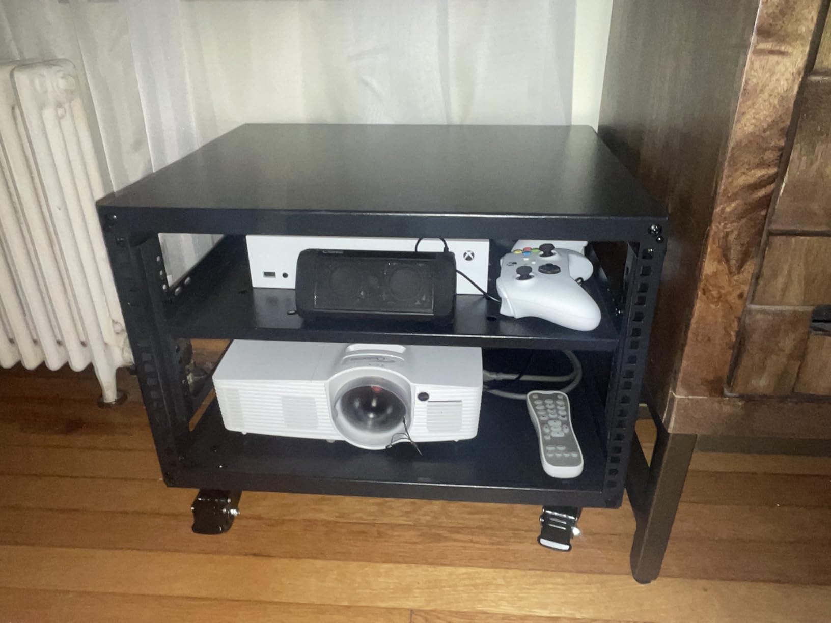 9U Open Frame Server Rack with Wheels Free Standing Network Server Rack for Servers & AV Gear Black customer photo 2