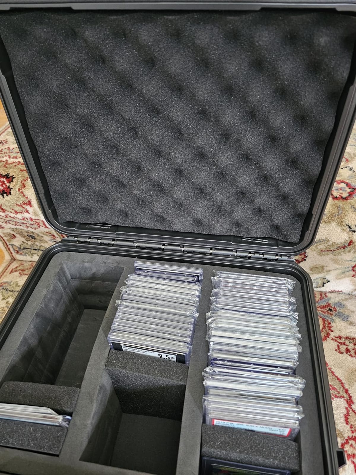 QINGUANG Graded Card Storage Box,Trading Card Case with 4 Foam Dividers,IP67 Waterproof PSA Slab Case for PSA/CSG/CGC/SGC/BGS Top Loaders Sports Cards customer photo 2