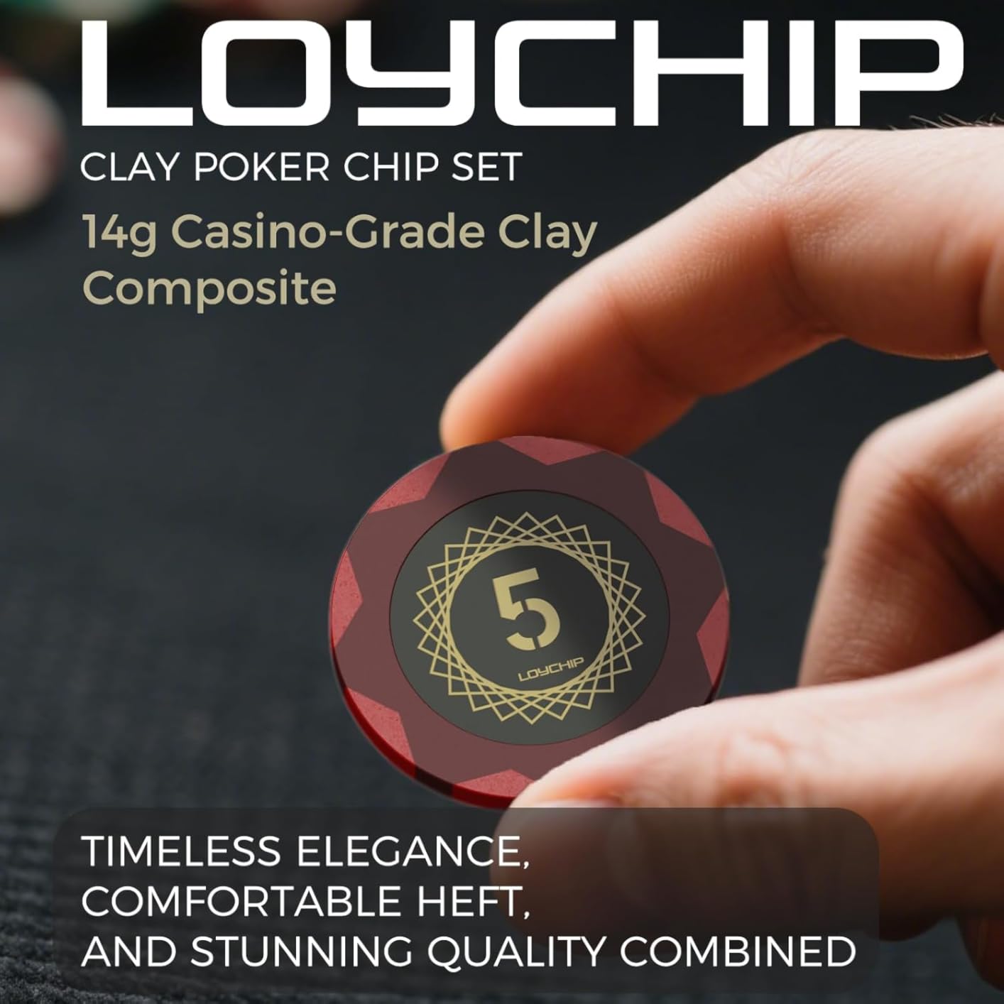 300 pcs Poker Chips Set 14g Clay Composite Denominations Case | 2-8 players with numbered values 1/5/25/100/500, 2 decks, 5 dice, Blackjack and card game nights customer photo 1