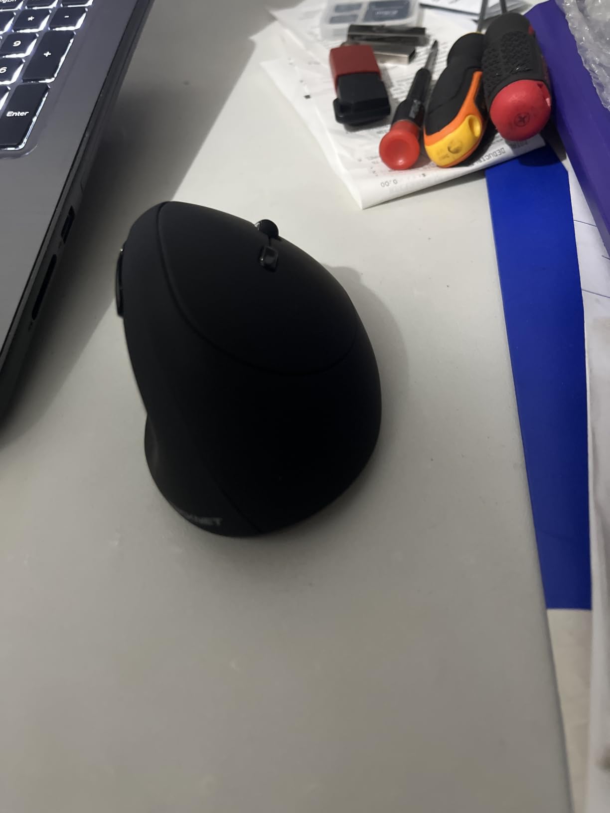 TECKNET Ergonomic Mouse, Bluetooth Wireless Vertical Mouse, Rechargeable Battery, Quiet Clicks, 4800 DPI Adjustable, BT5.0/3.0 & 2.4G Connect, Easy to use, Wide Compatibility - Black customer photo 2