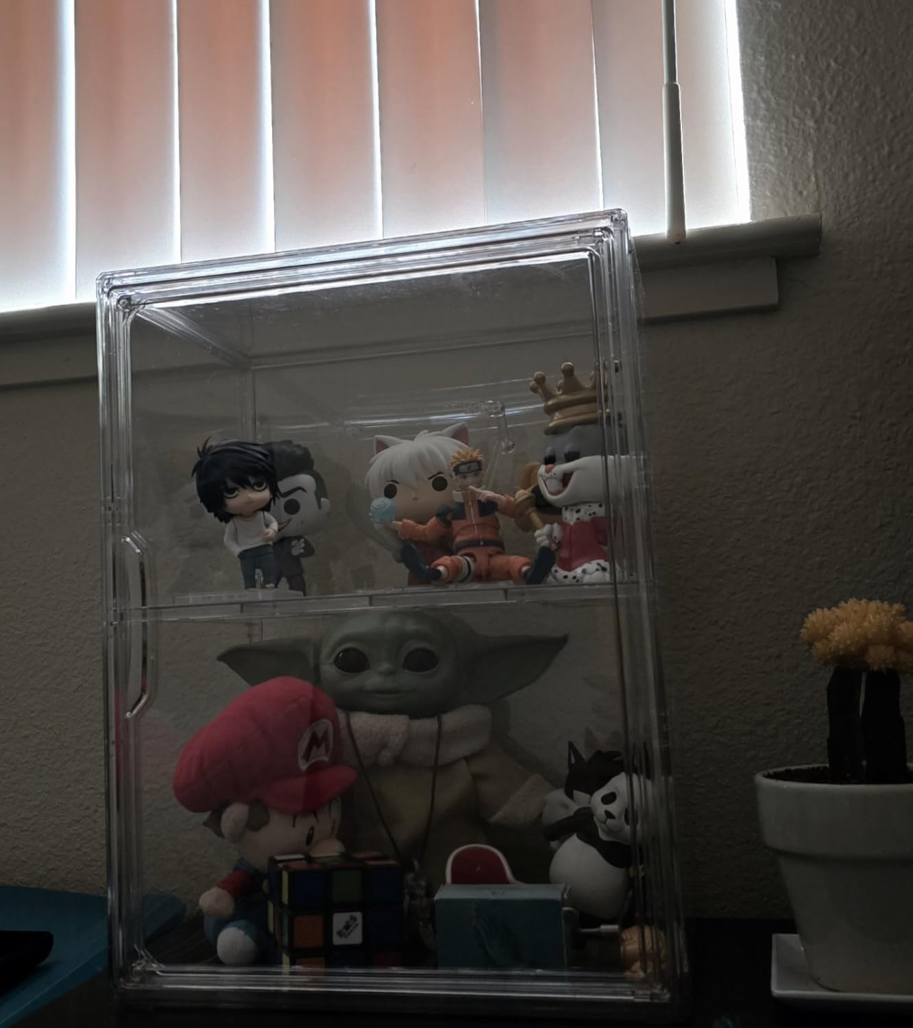Attelite Acrylic Display Case for Collectibles 3 Adjustable Layers 1Pack | Tool-free Assembly, Clear Display for Figures, 2 Tier Clear Acrylic Box, Stackable Storage Bin, Magnetic Door, Dustproof customer photo 2