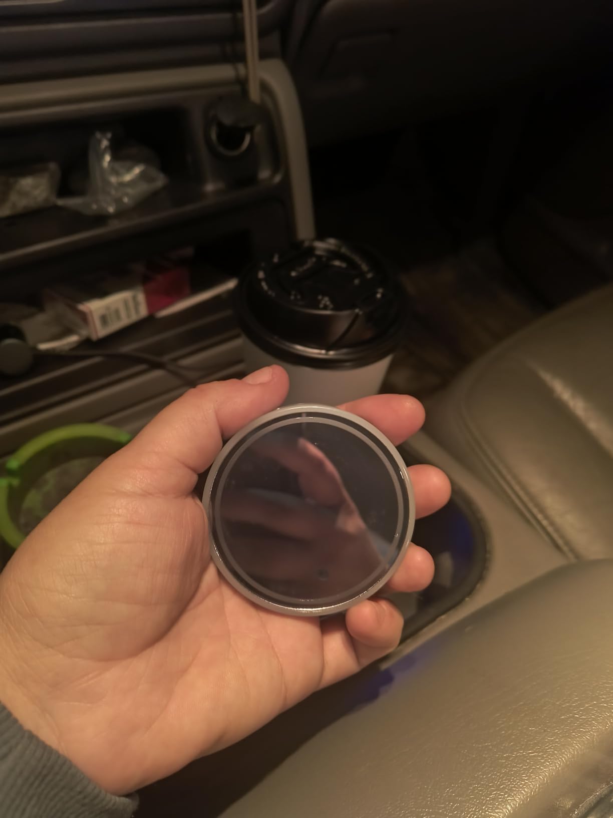 Mandark LED Car Cup Holder Lights, 2PCS Waterproof 7 Colors Changing Vehicle USB Charging Coaster Pad, Auto Interior Atmosphere Lamp Cup Mat Accessories, Universal for SUV Sedan Truck (Colorful) customer photo 1