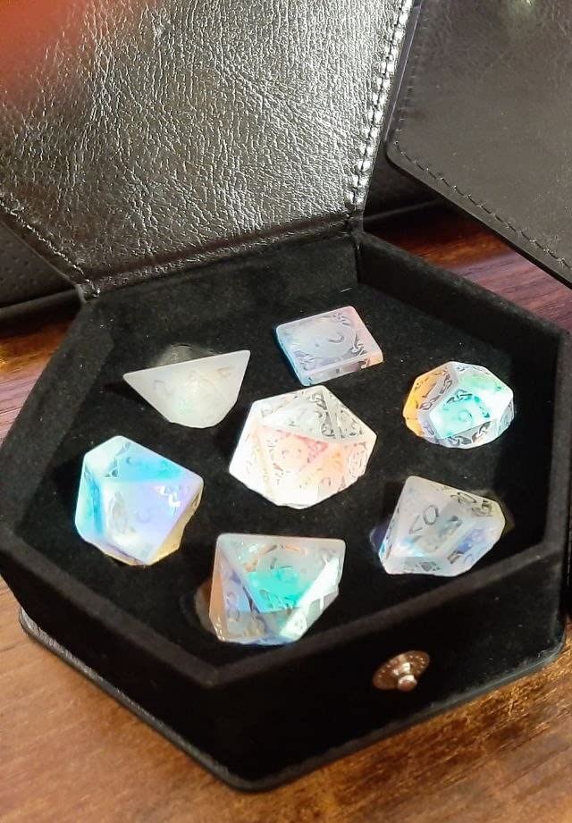 UDIXI Glass Dice Set D&D, MultiFaceted-Cut Glass DND Dice for Tabletop Game | Premium Gift Box, DM Gift, for Dungeons and Dragons Role Playing Games customer photo 1