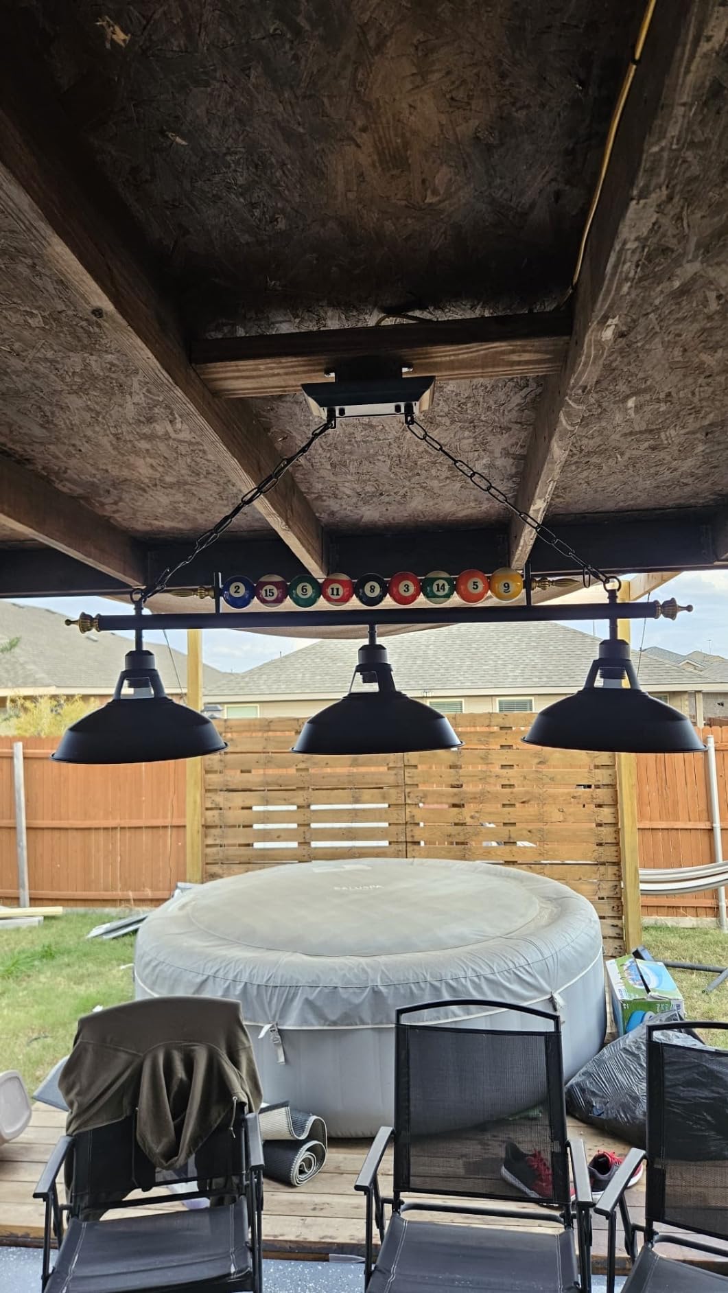 Rossesay Adjustable Pool Table Lights, 3 Lights for 7'-8' Billiard Table | Billiard Light Hanging Pool Table Fixture Lighting Pendant Lamp with Metal Shades for Game Rooms (Bulb Not Included) customer photo 2