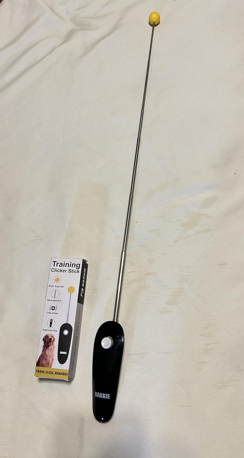 Dog Training Clicker with Target Stick - Portable & Retractable Trainer with Comfortable Handle and Bright Target Ball - Dog Agility Training Aids, Essential Tools & Equipment for Puppies, Cats & Pets customer photo 2