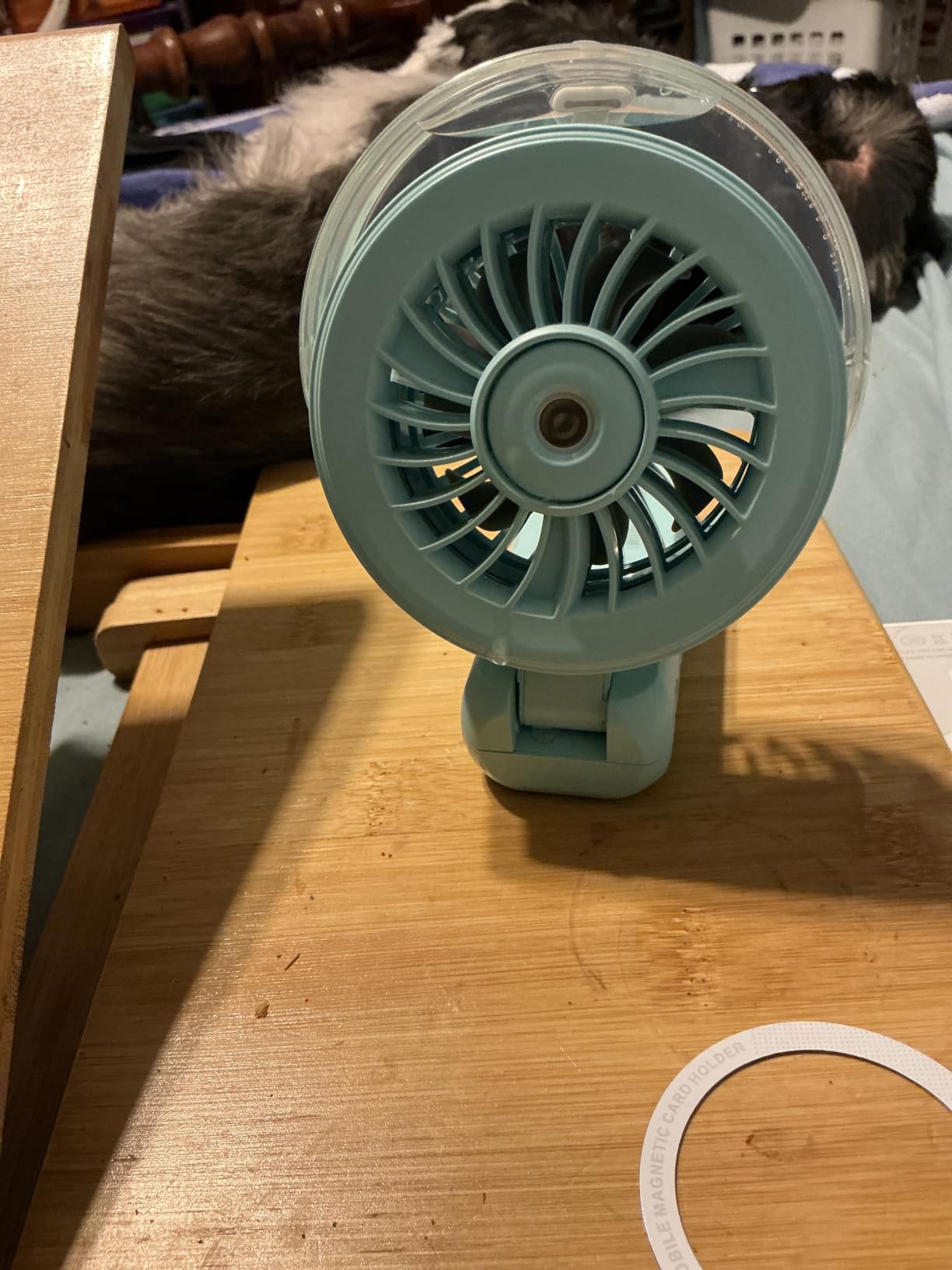 Otlonpe Handheld Misting Fan Portable, Powerful High Speed, Small Personal Rechargeable Cooling Mister Fan Water Spray Mist, 4000mAh Battery Operated for Travel Indoor Outdoor Hand Desk (Black) customer photo 2