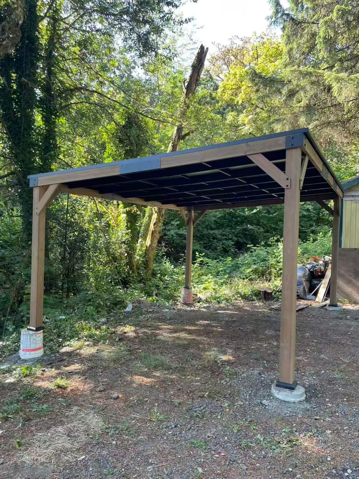 Modern Shade Wood Grill Gazebo 12' x 16' with Sloped Galvanized Steel Roof | All-Weather Cedar Gazebo with 4.6