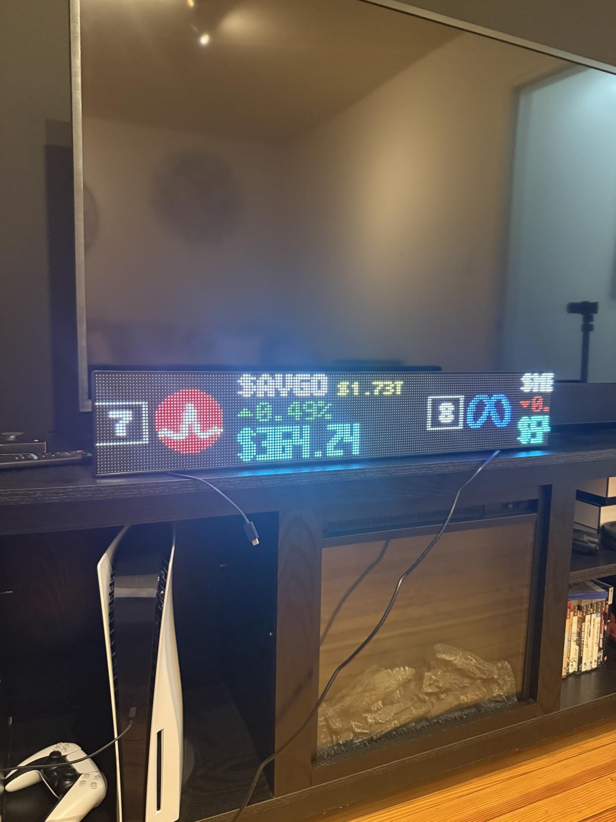 GlanceLED Scroll Customizable LED Stock Ticker Display, Scrolling Live Sports Score, News, Flight Tracker, Weather & More, Essential Man Cave Accessories, Made in USA customer photo 1