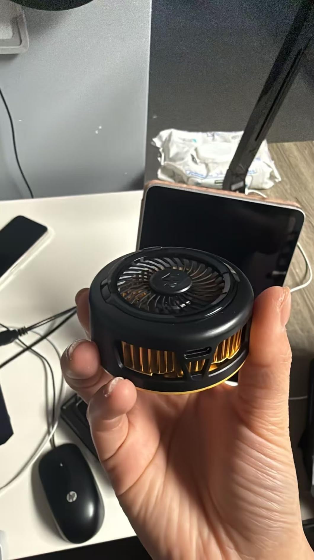 Black Shark FunCooler 5 Magnetic Cell Phone Cooler for Gaming, Portable Mobile Phone Cooling Fan with RGB Light, Cellphone Radiator for iPhone Magnetic Series/Android/Tablet/iPad customer photo 1