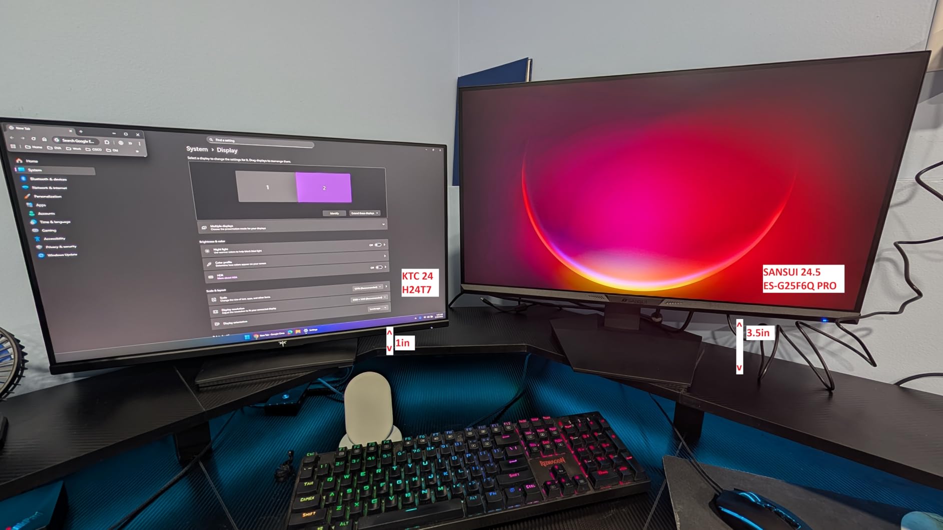 SANSUI 24.5 Inch Gaming Monitor QHD 1440P 300Hz 240Hz, 1ms Fast IPS Computer Monitor, 2× HDMI 2.1 Up to 300Hz, 2× DP 1.4 Up to 300Hz, 130% sRGB Eye Care VESA Support (DP Cable Included ES-G25F6Q Pro) customer photo 1